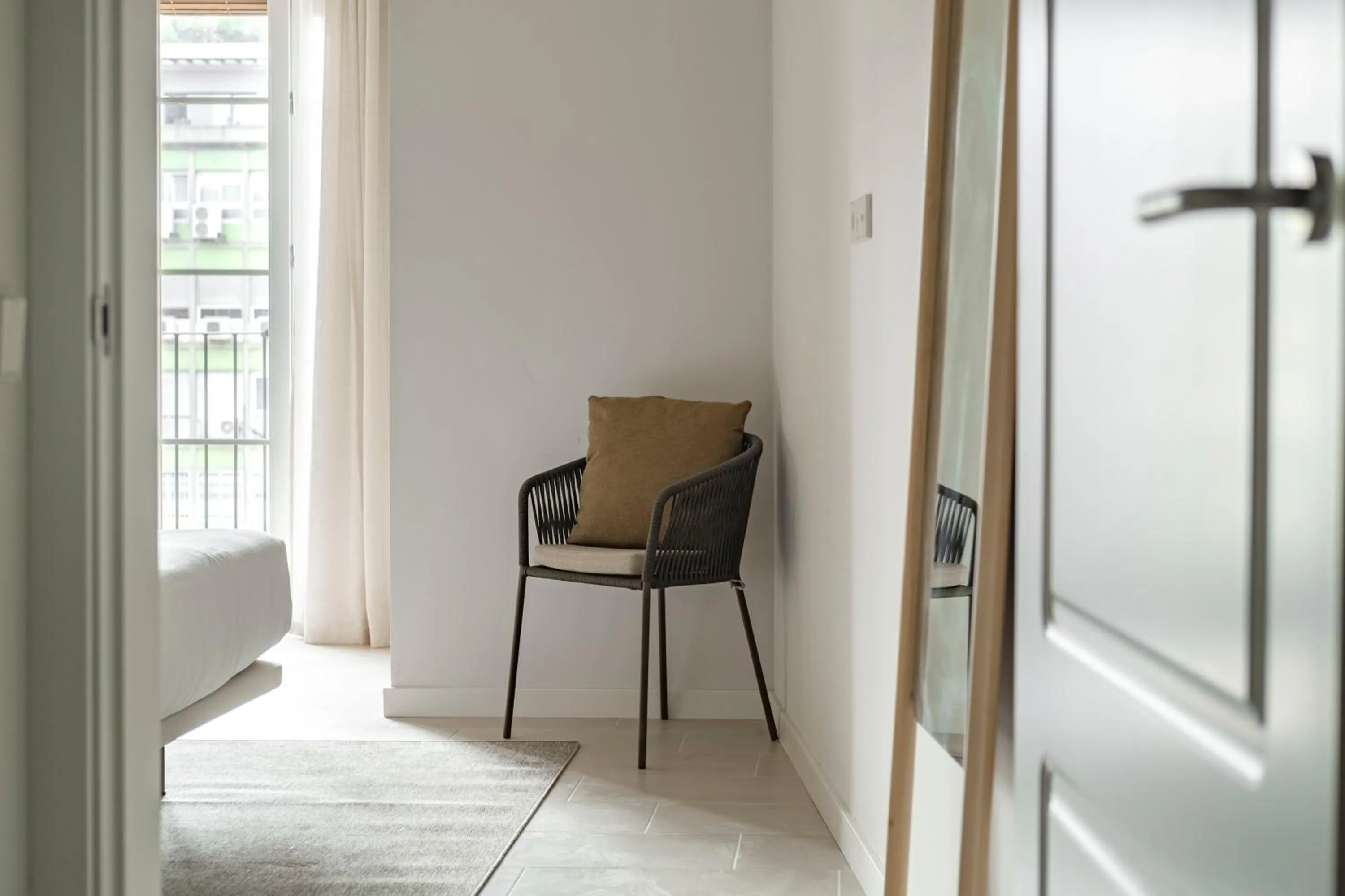 Bedroom in Aspasios Garden Apartments