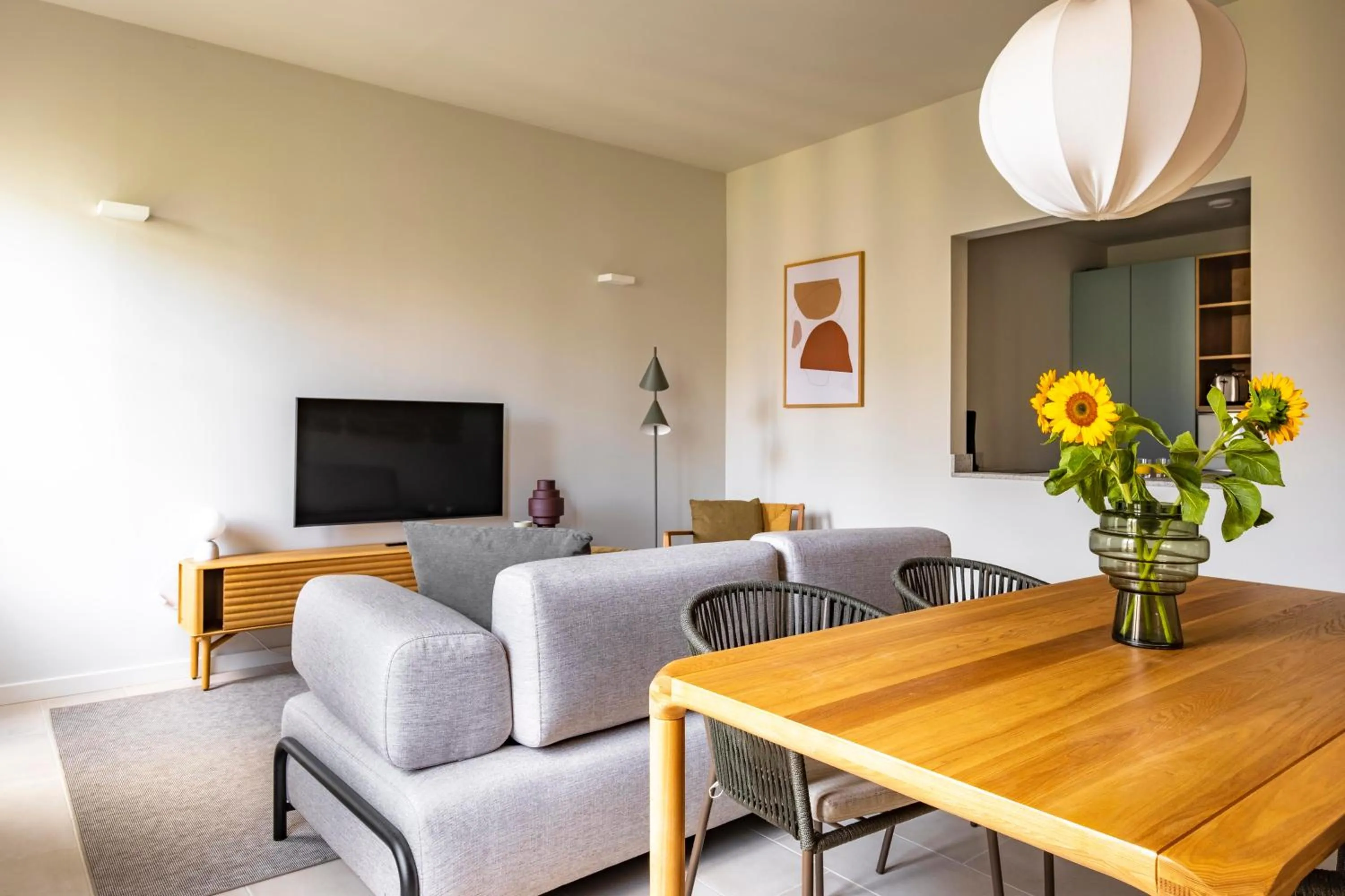 Living room in Aspasios Garden Apartments