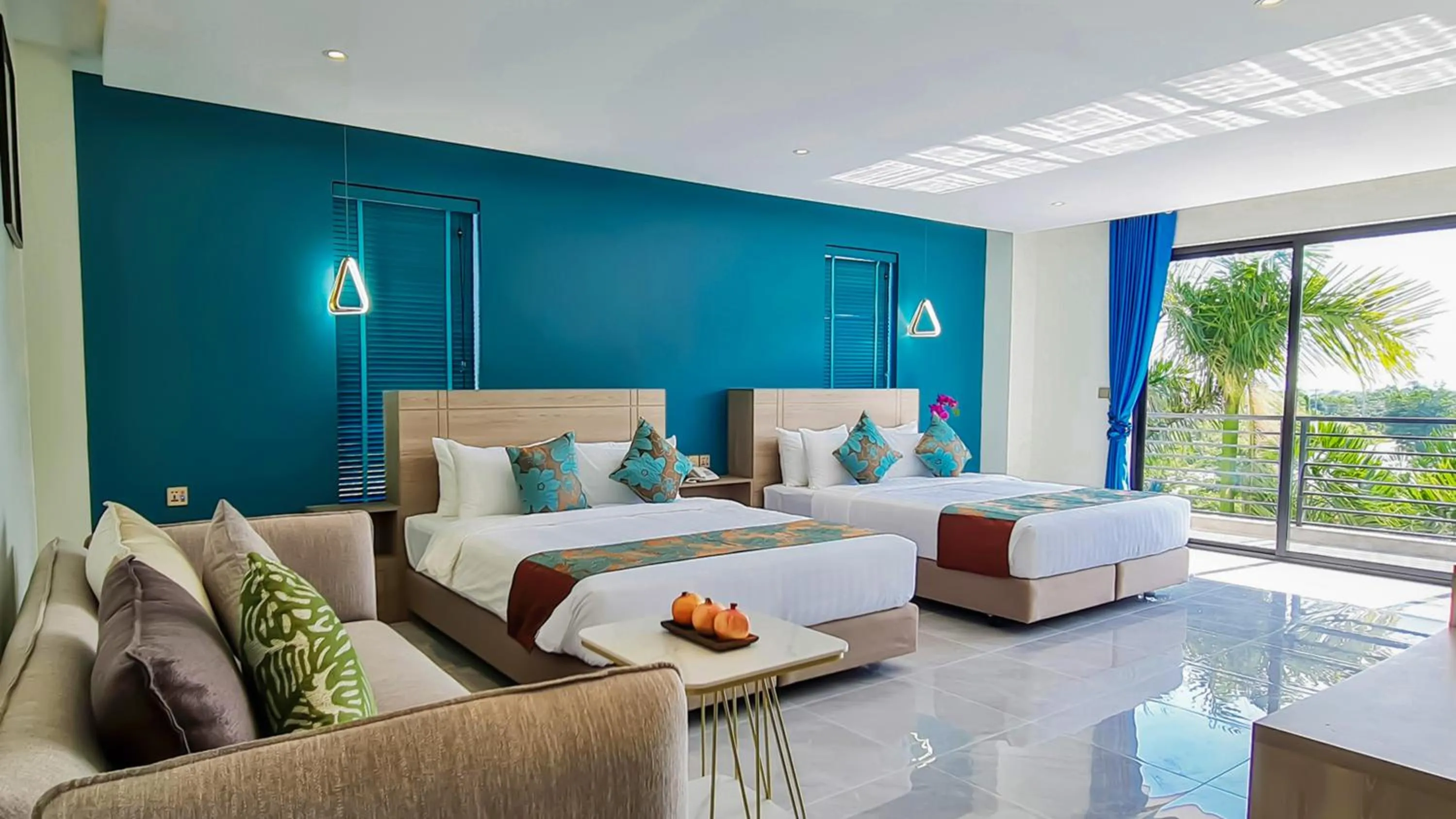 Seating area, Bed in Vakara Hotel Kep