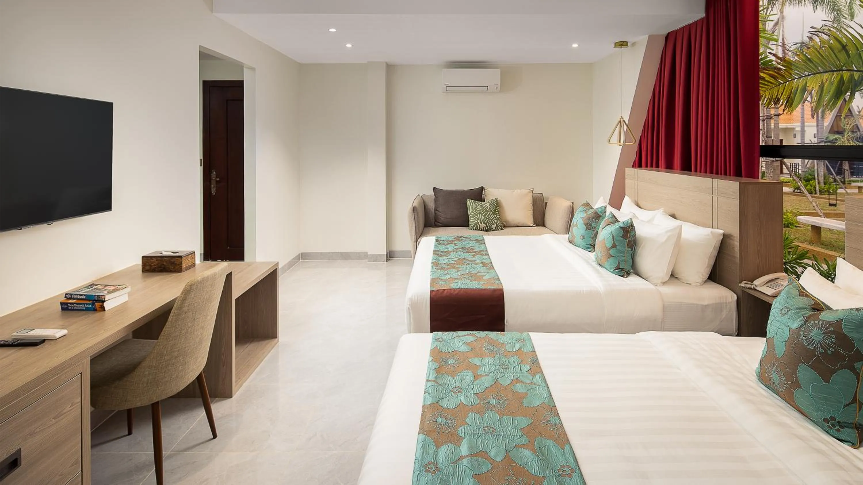 Bed in Vakara Hotel Kep