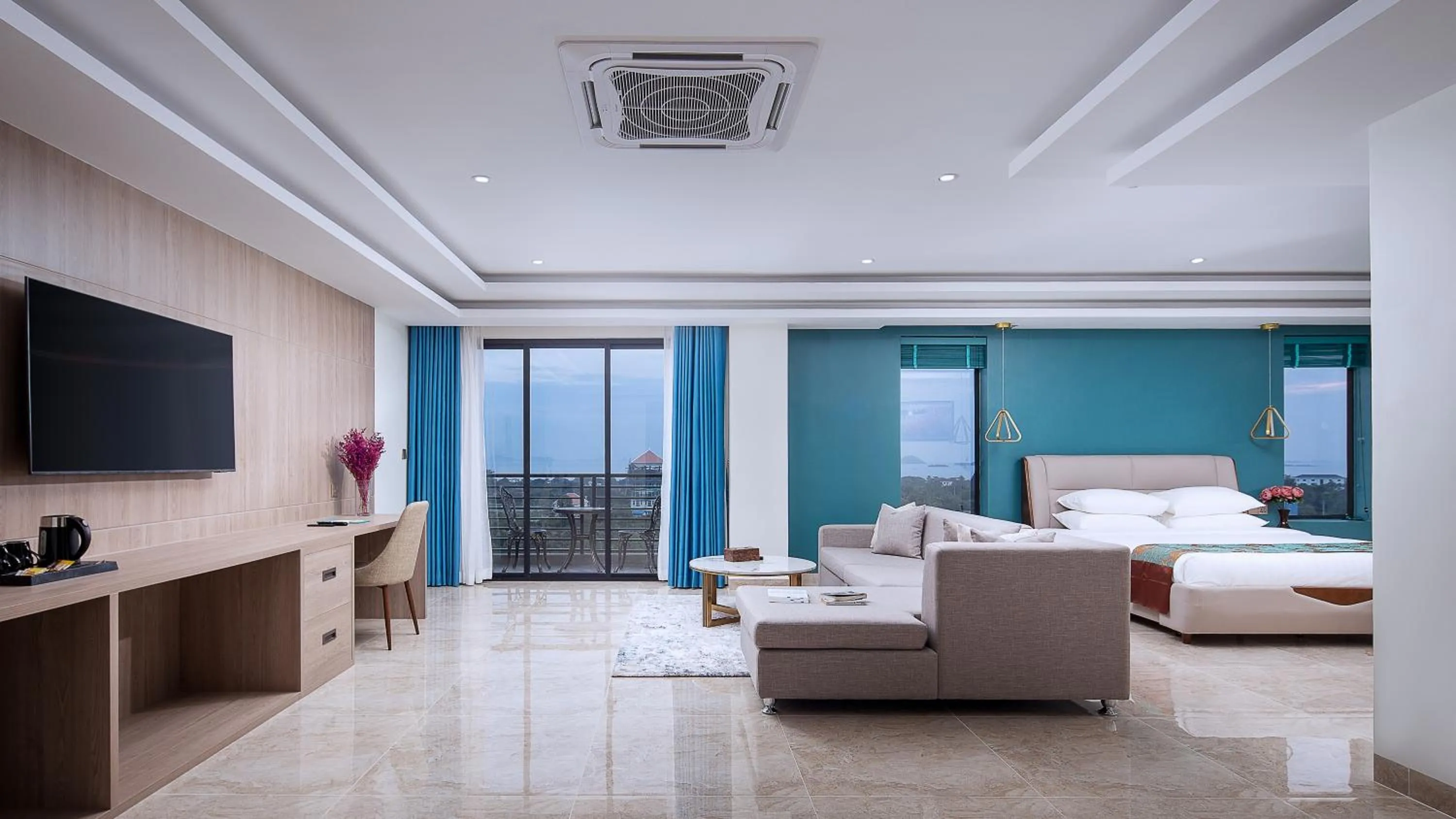 Living room, Bed in Vakara Hotel Kep