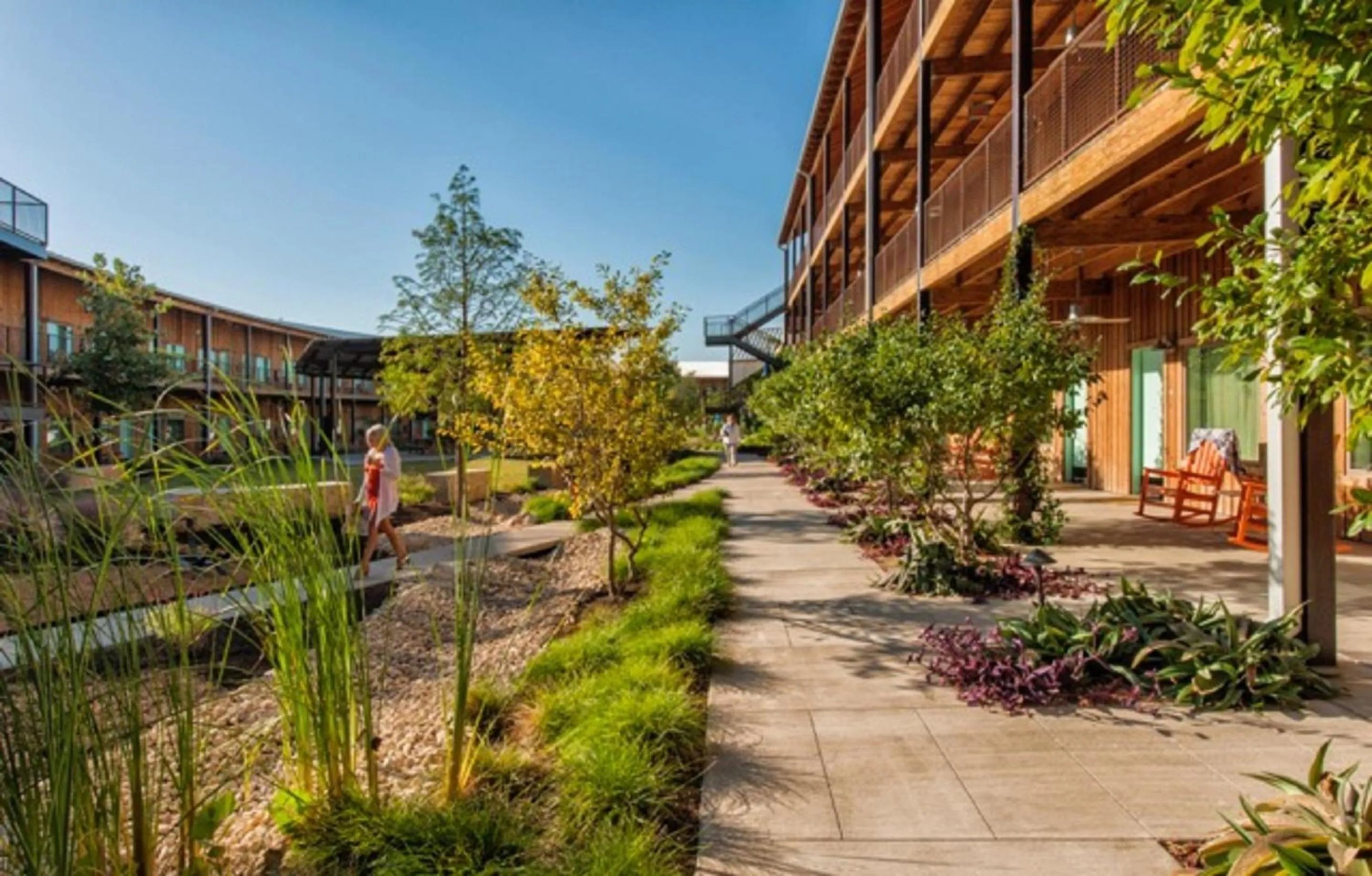 Inner courtyard view in Lone Star Court, by Valencia Hotel Collection