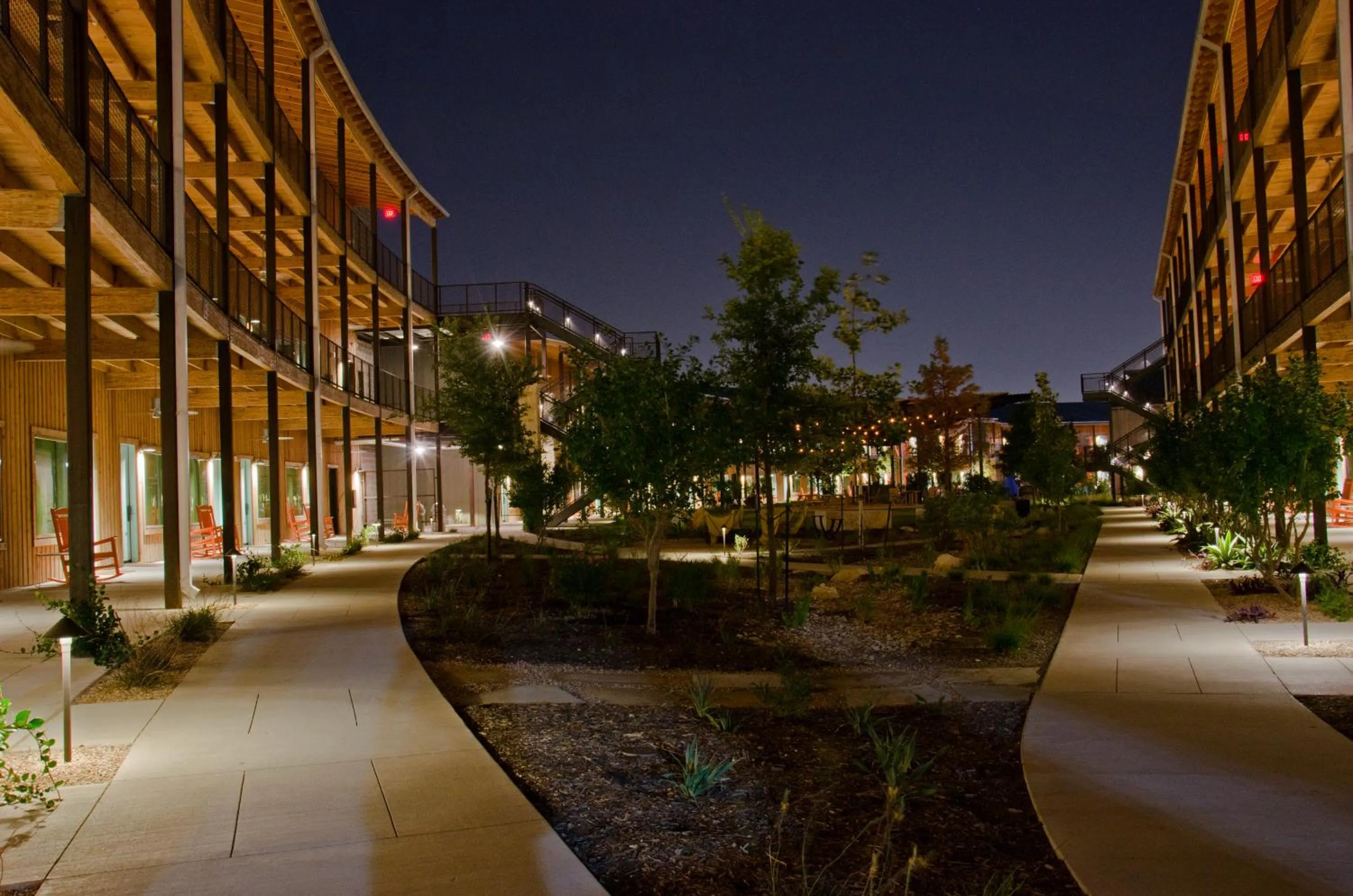 Inner courtyard view in Lone Star Court, by Valencia Hotel Collection