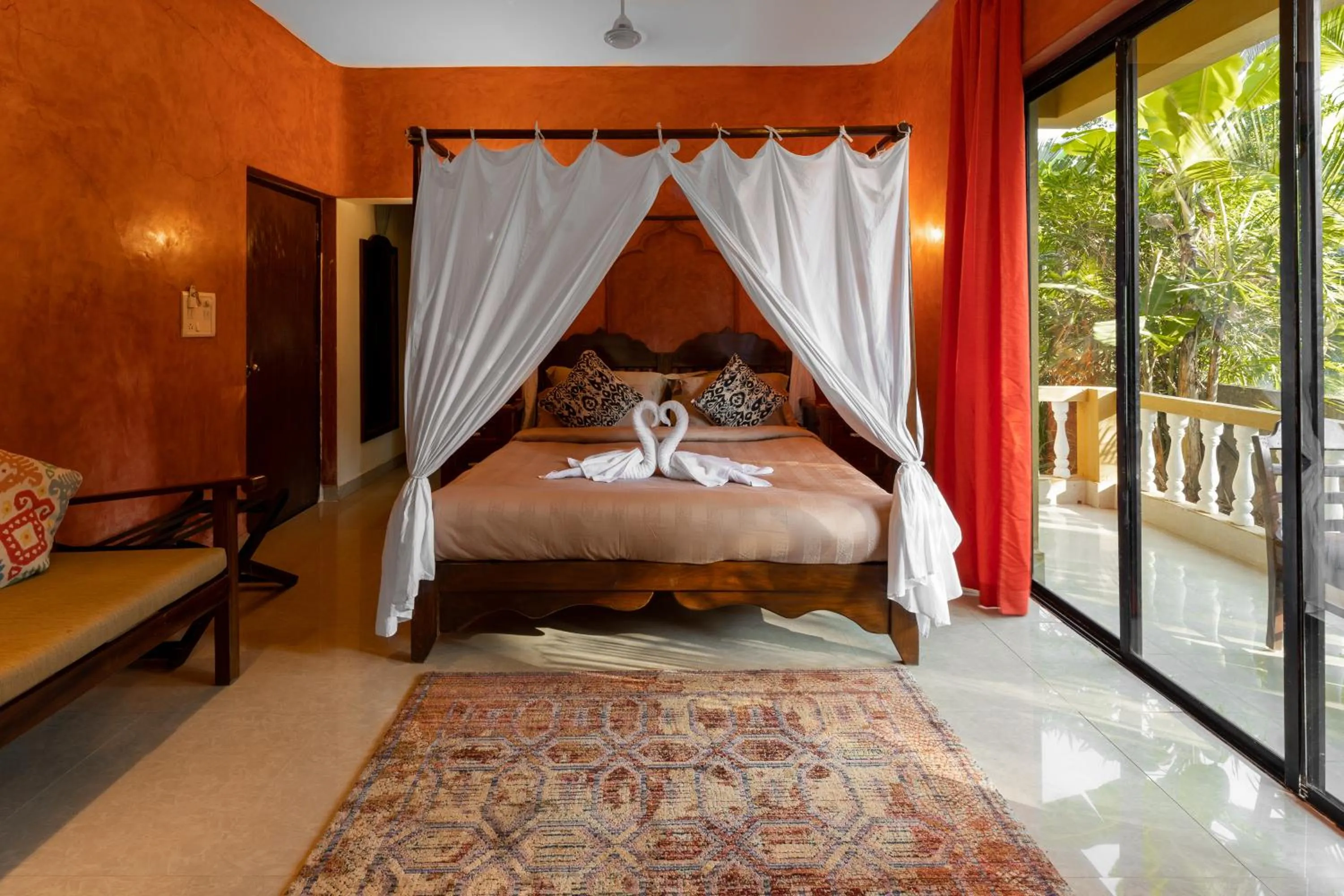 Bedroom, Bed in juSTa Morjim Beach Resort Goa - 80 Steps from Morjim Beach