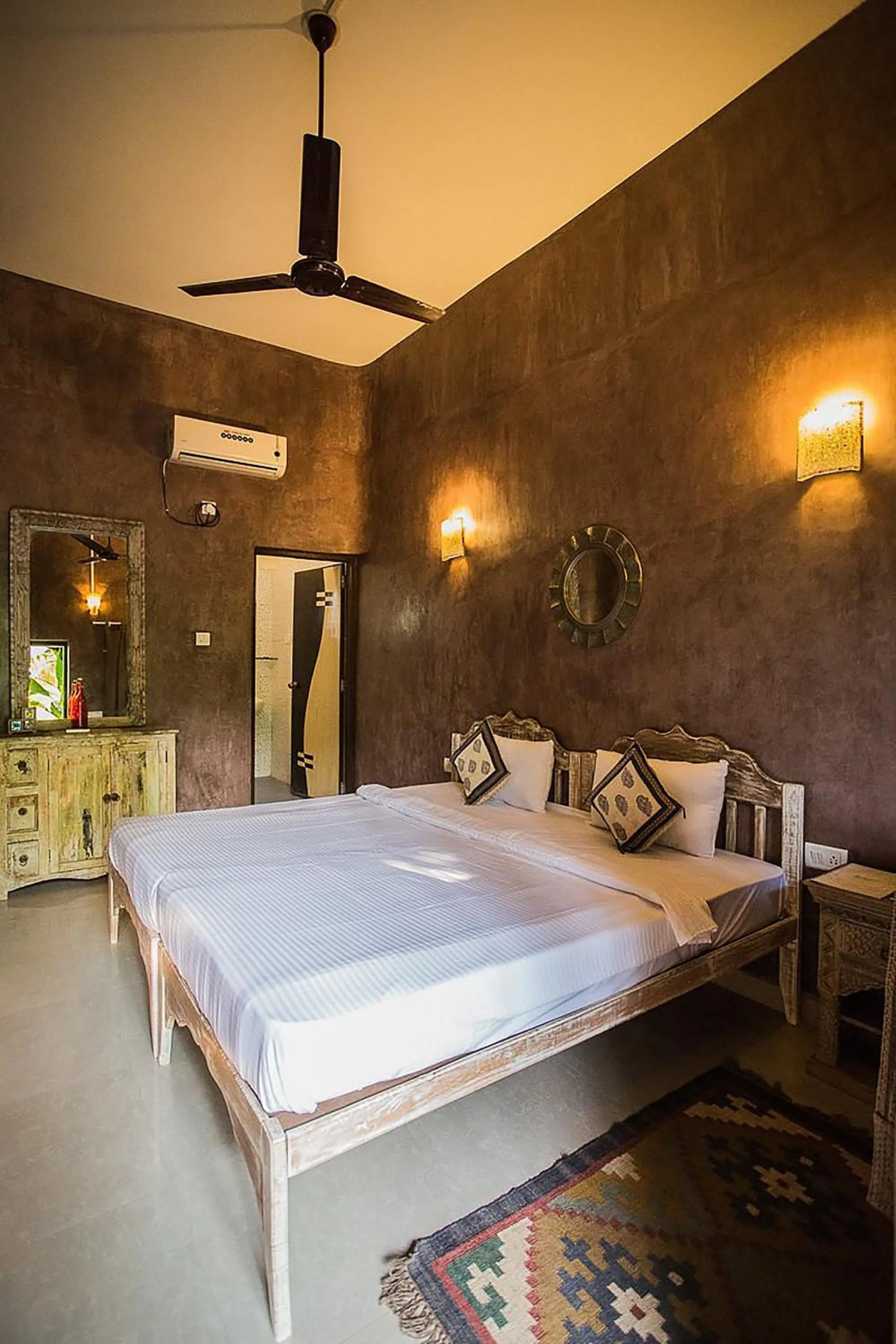 Bedroom, Bed in juSTa Morjim Beach Resort Goa - 80 Steps from Morjim Beach