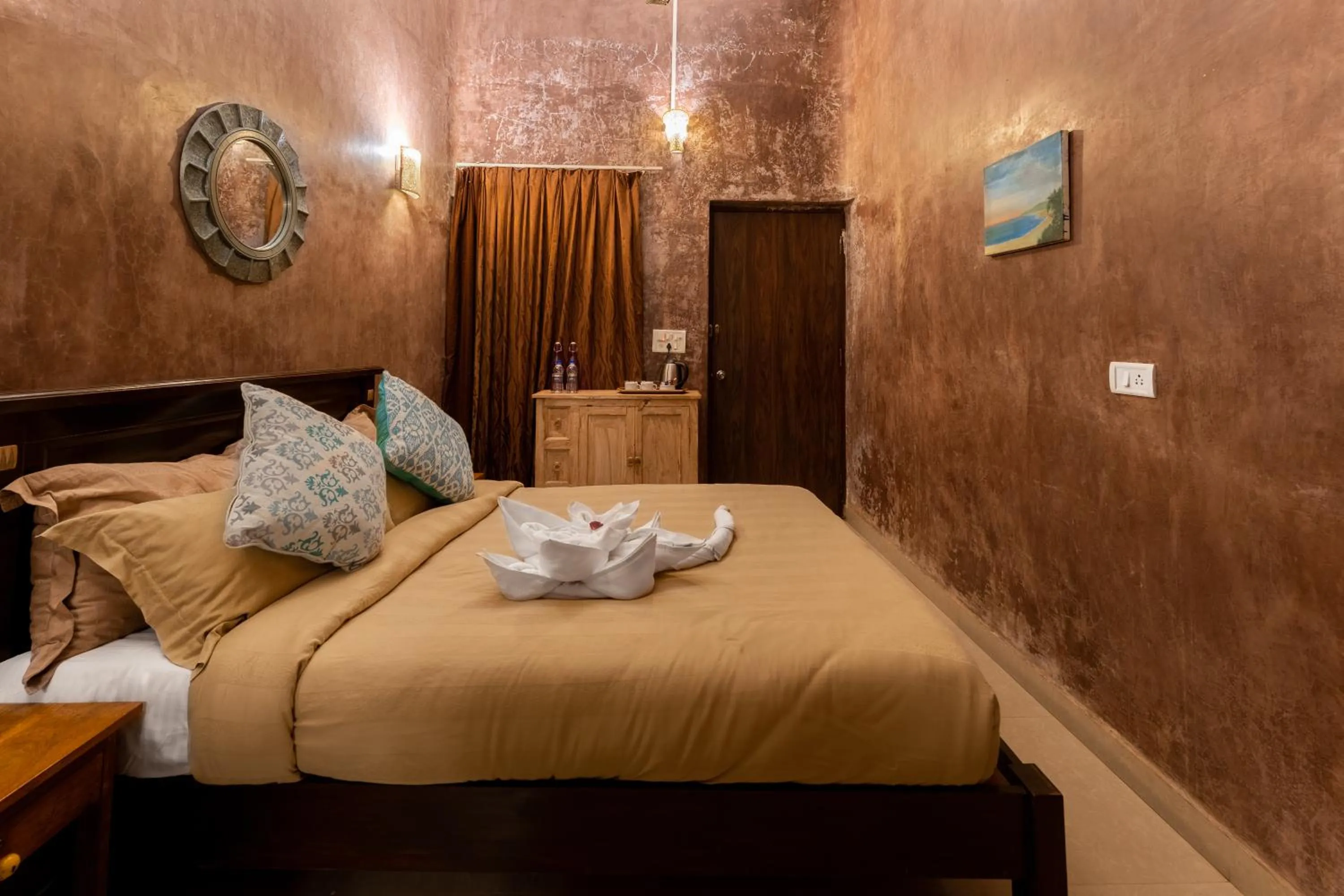 Bedroom, Bed in juSTa Morjim Beach Resort Goa - 80 Steps from Morjim Beach