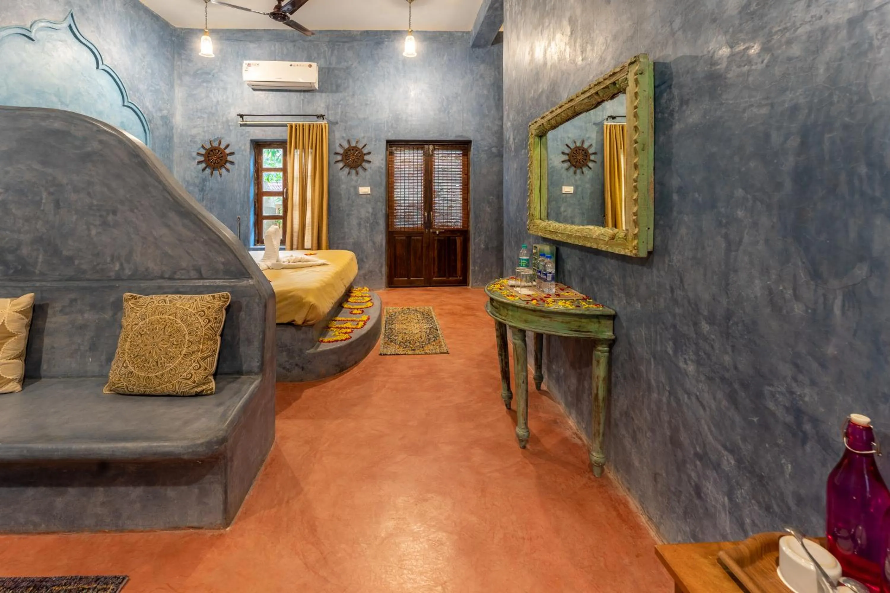 View (from property/room), Bed in juSTa Morjim Beach Resort Goa - 80 Steps from Morjim Beach