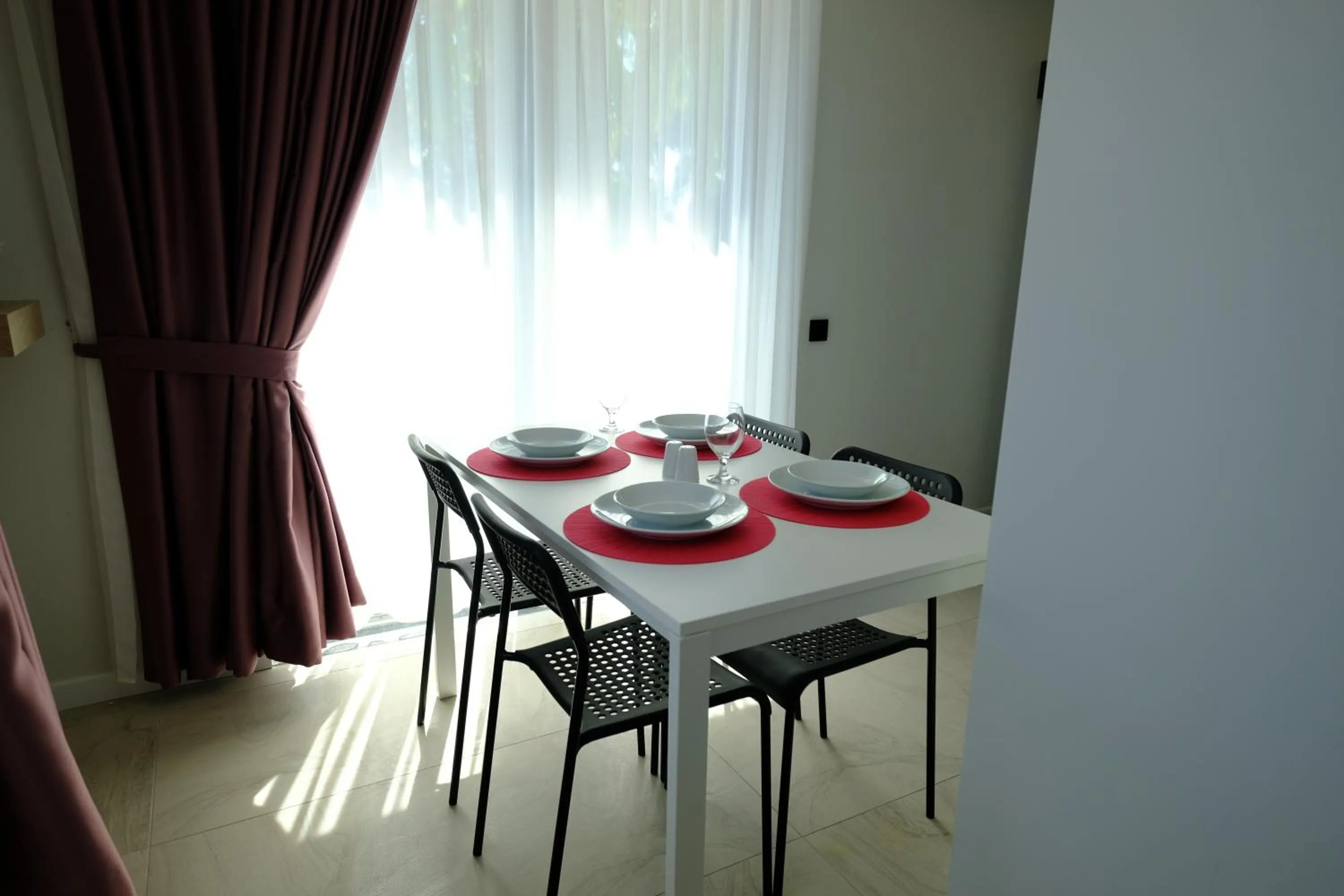Dining area in Vega Suites