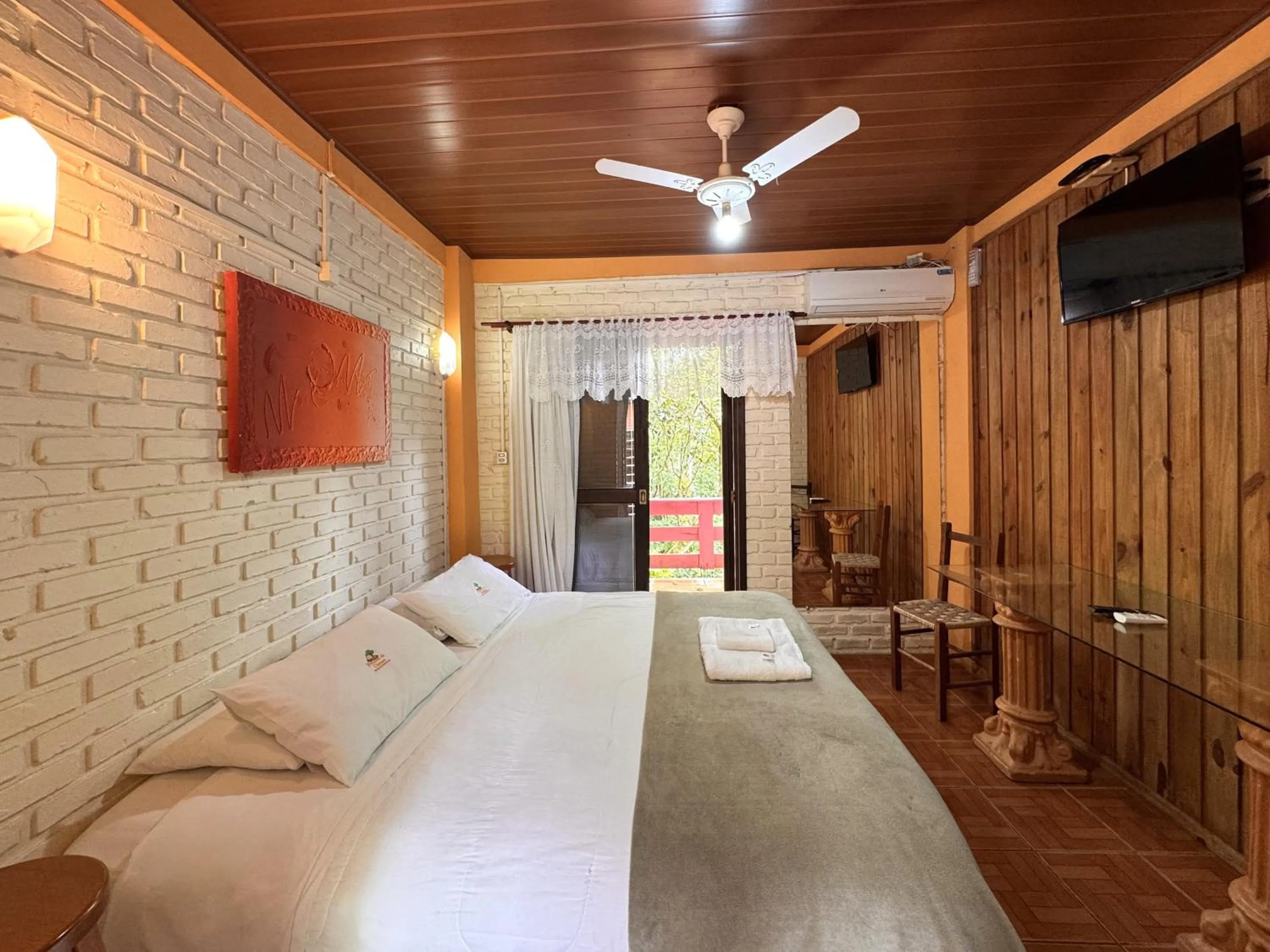 Bed in Pousada da Chacara