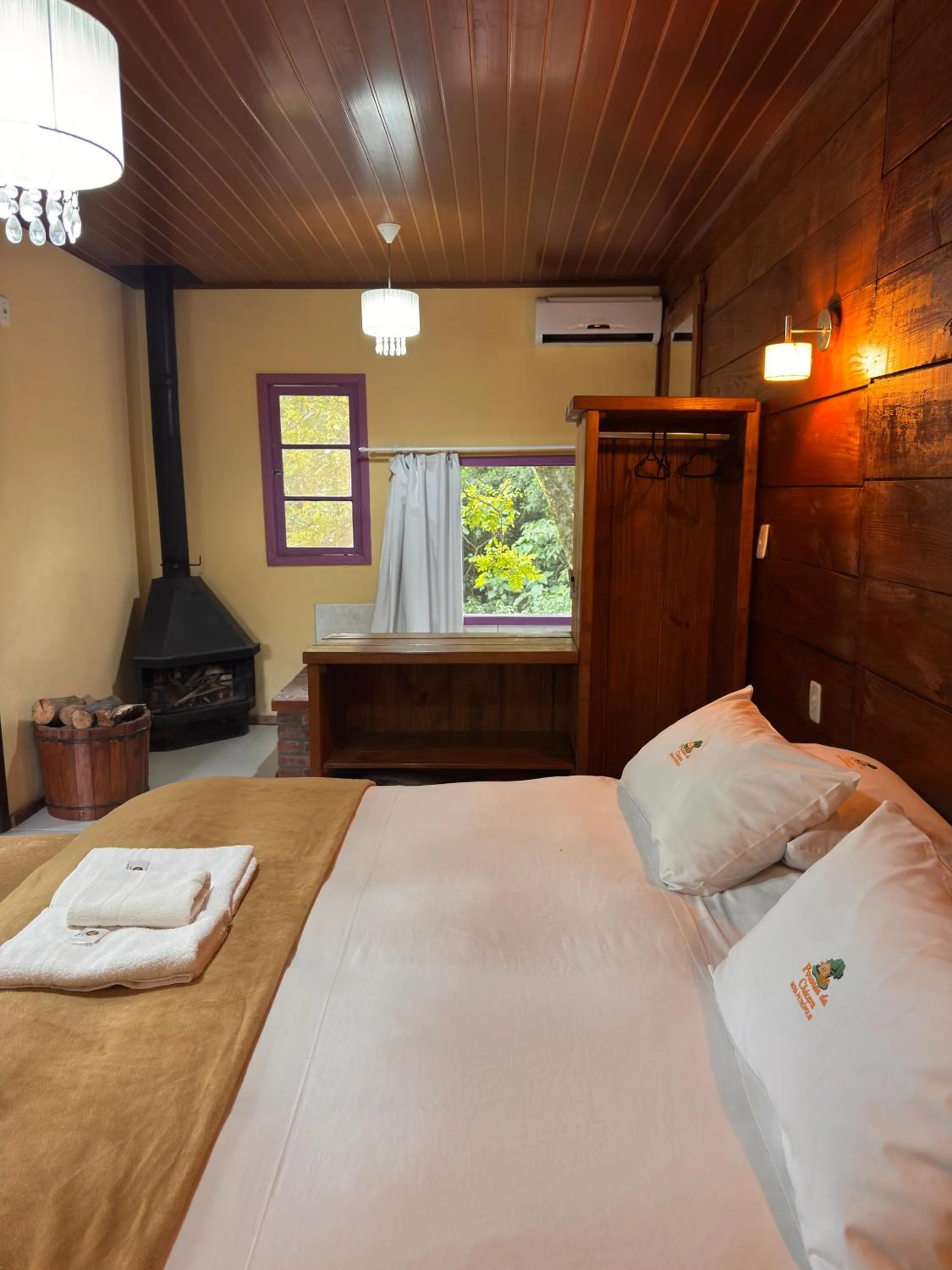 Bed in Pousada da Chacara