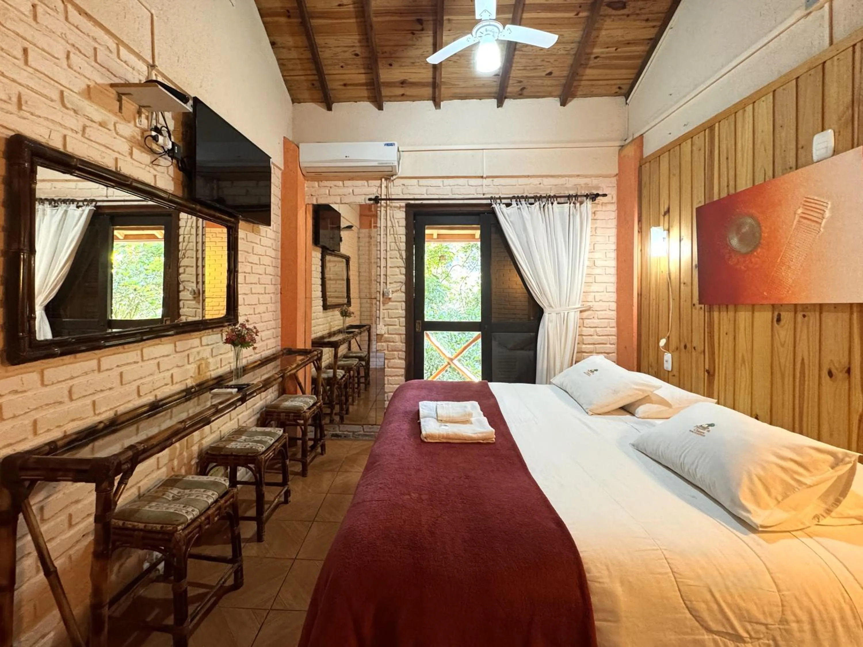 Bed in Pousada da Chacara