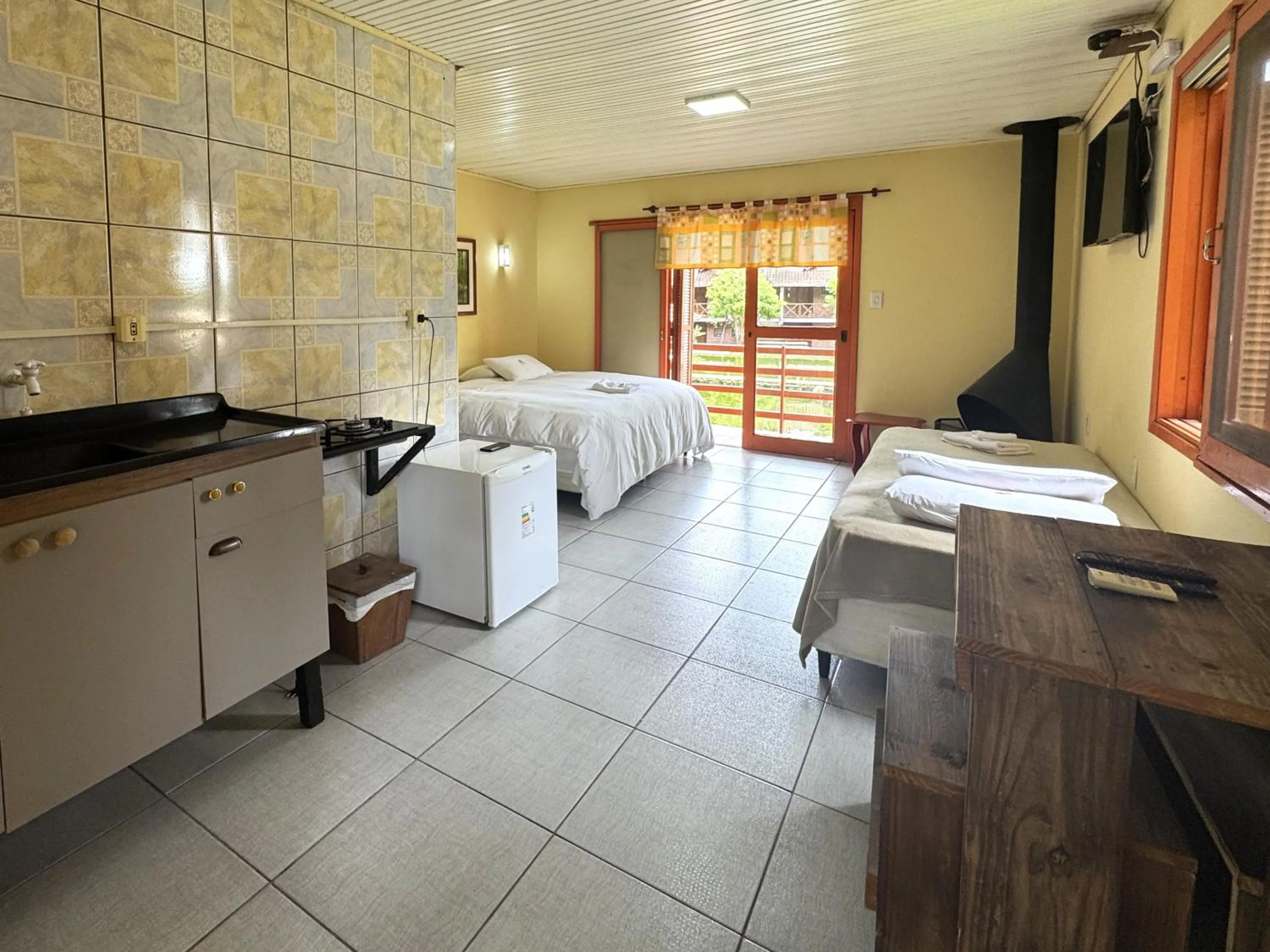 Bed in Pousada da Chacara