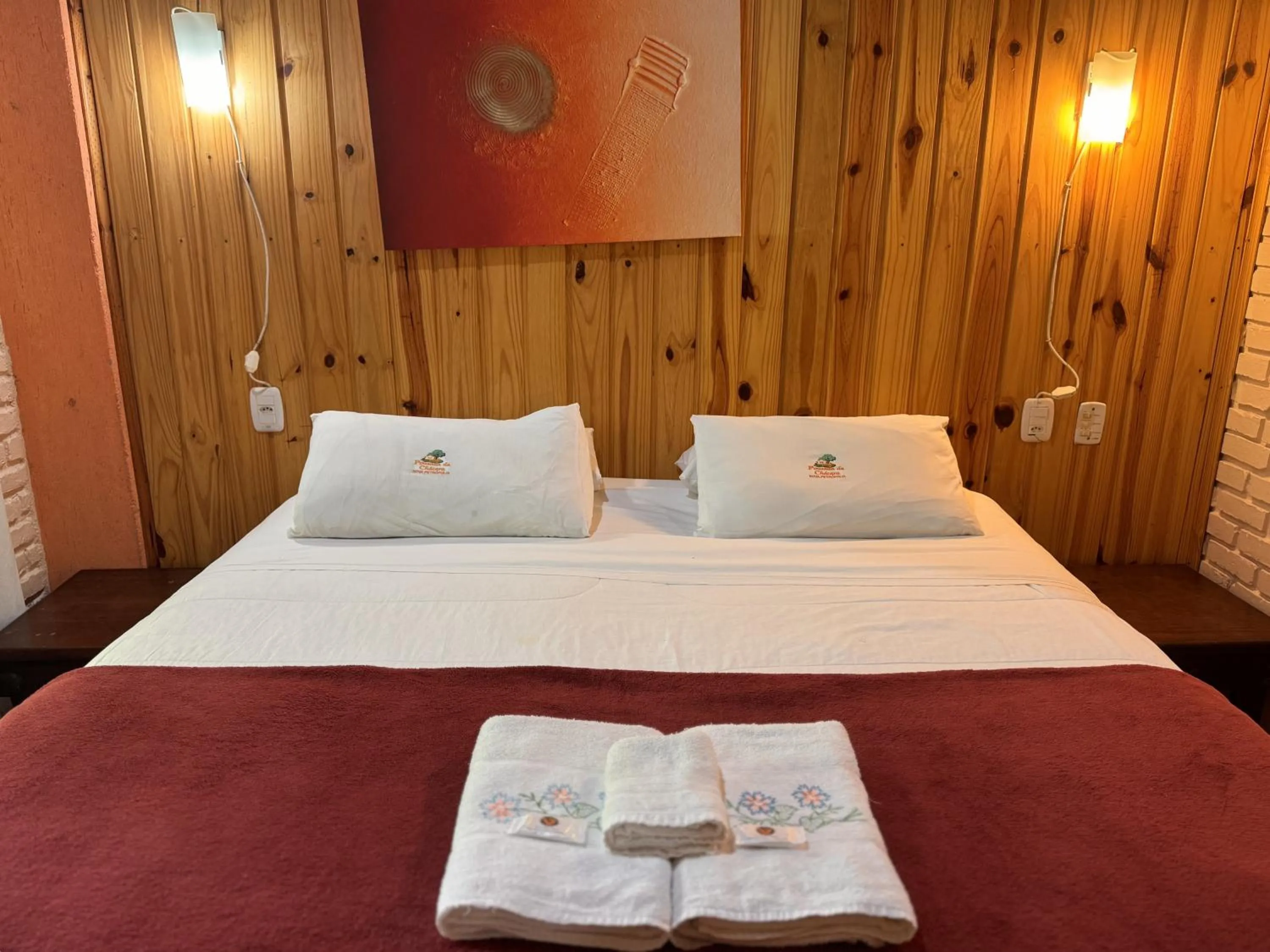 Bed in Pousada da Chacara