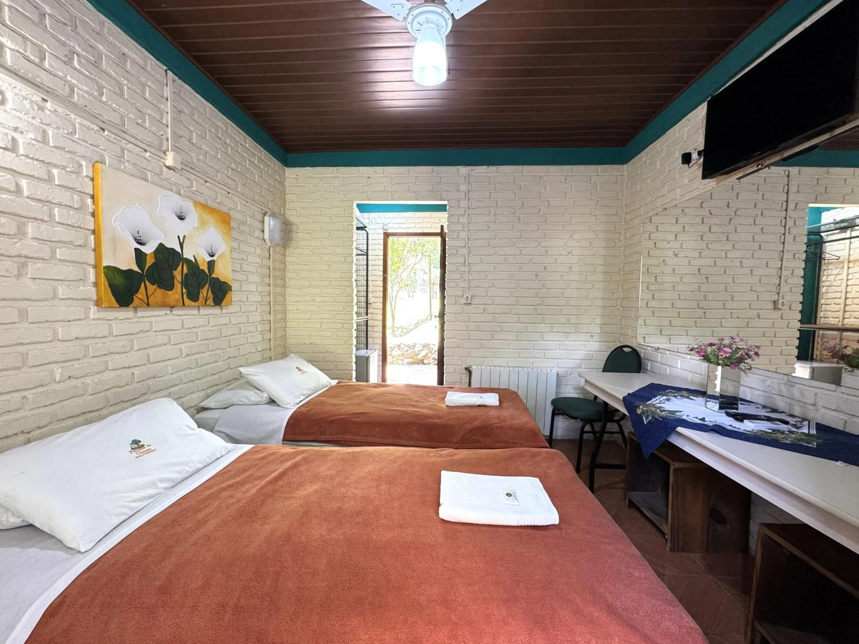 Bed in Pousada da Chacara