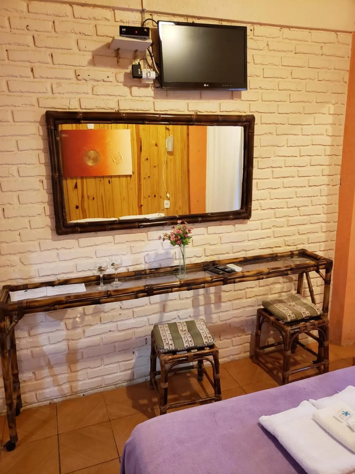 Bed in Pousada da Chacara