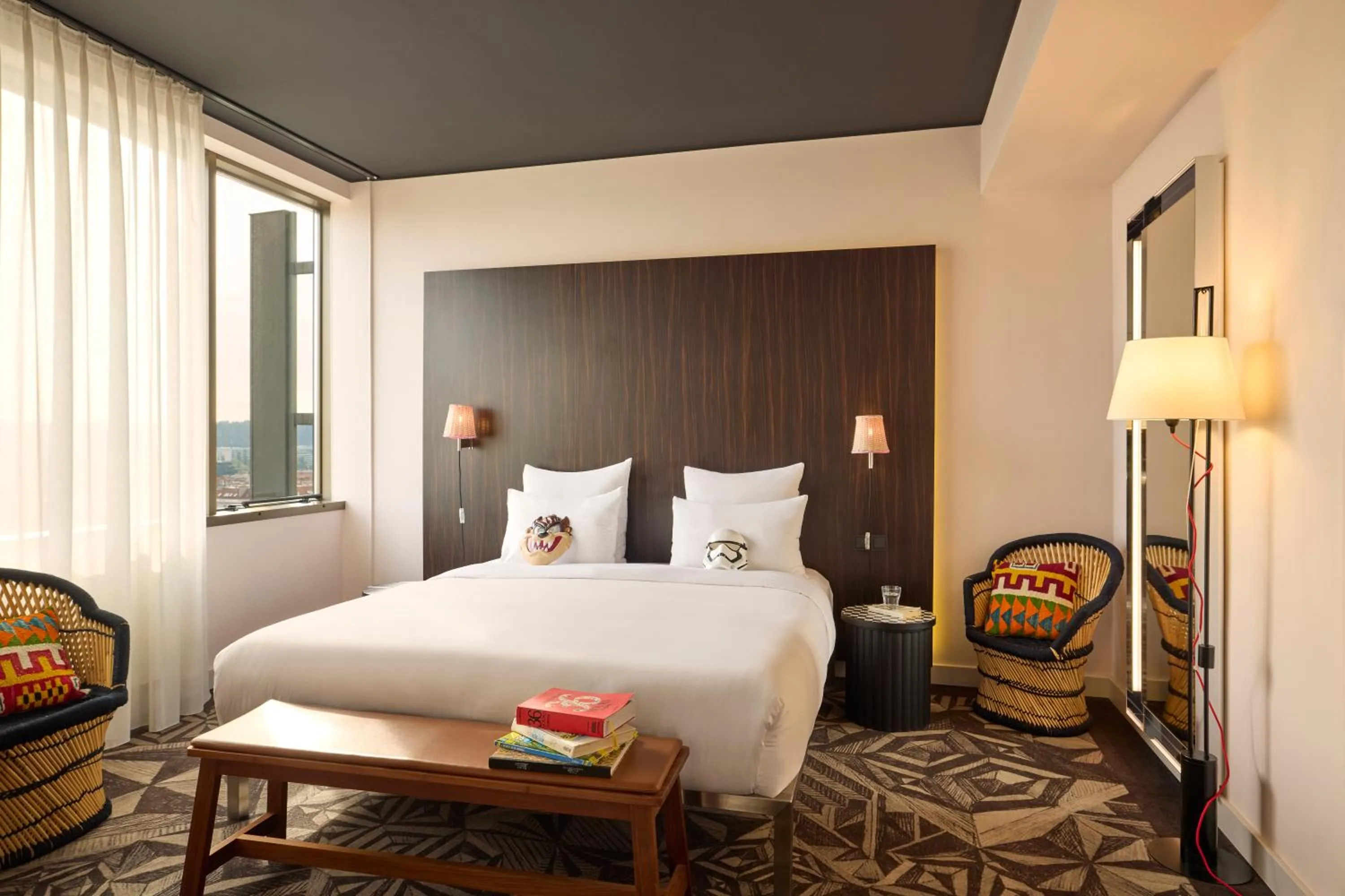 Bed in Mama Shelter Prague