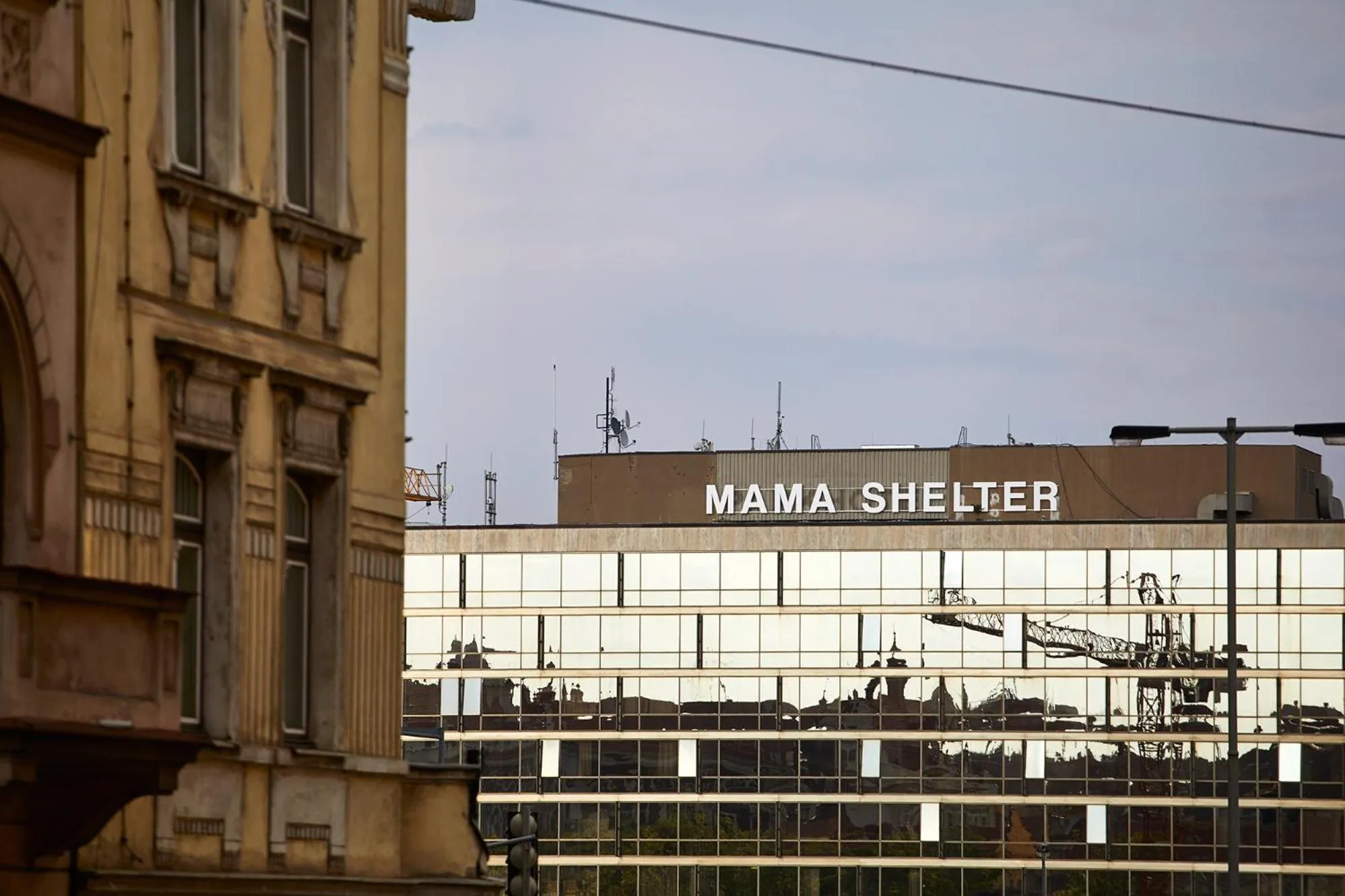 Facade/entrance in Mama Shelter Prague