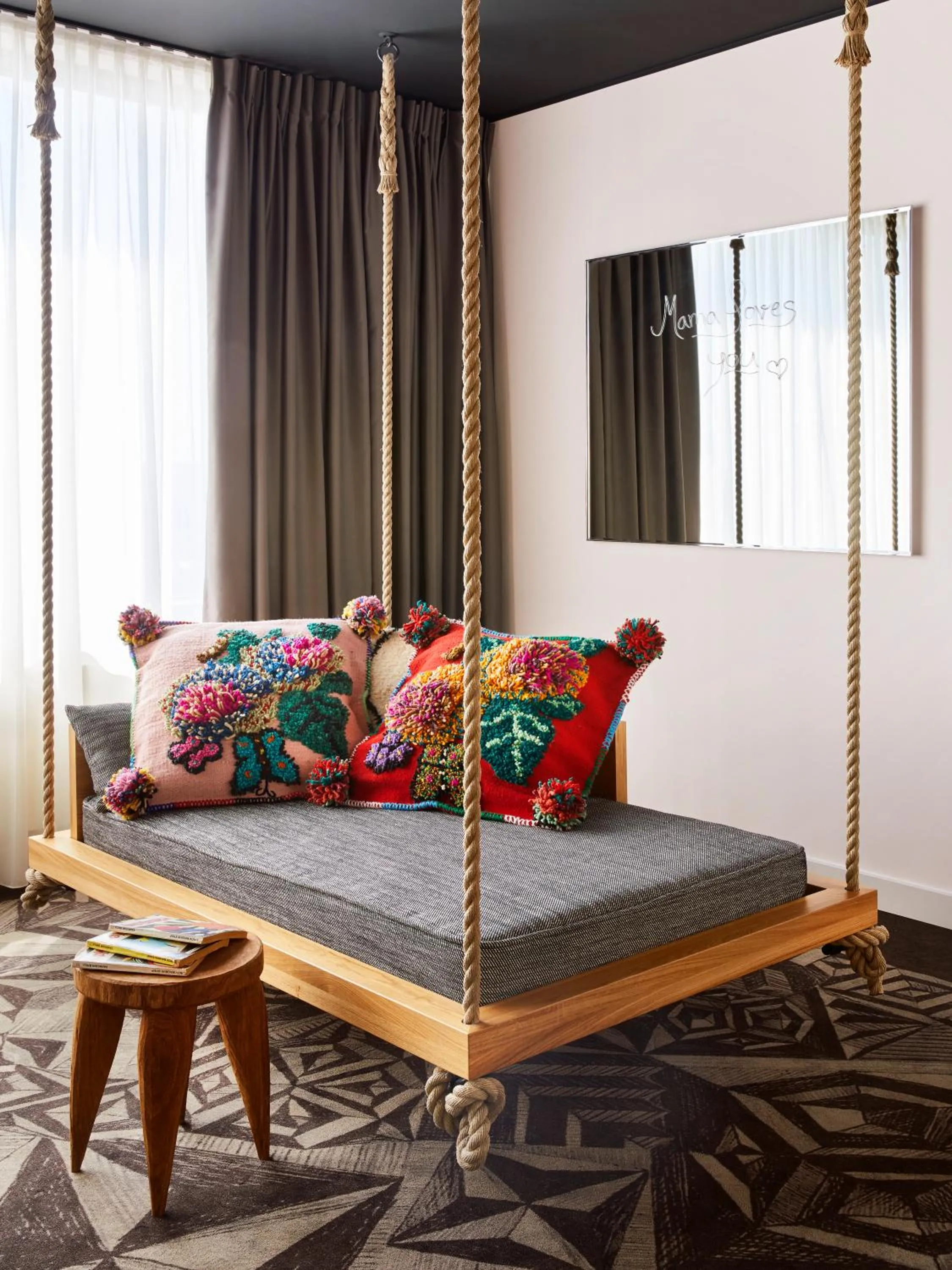 Bedroom, Bed in Mama Shelter Prague