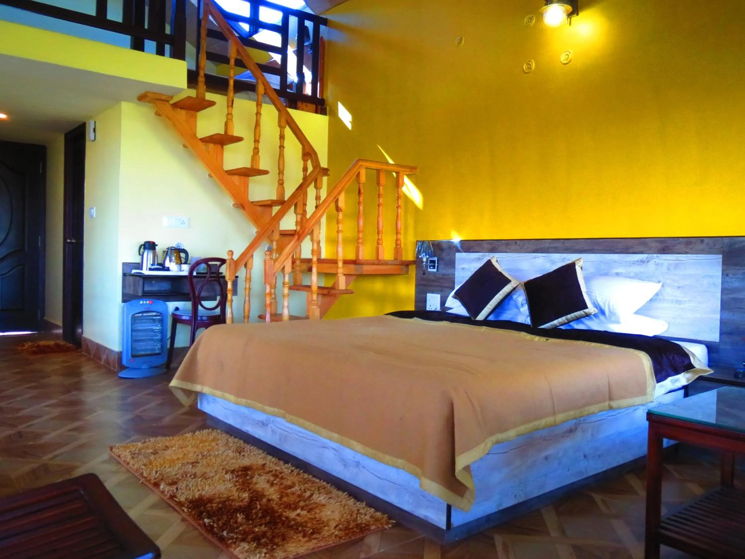 Bed in Himalaya Darshan Resort