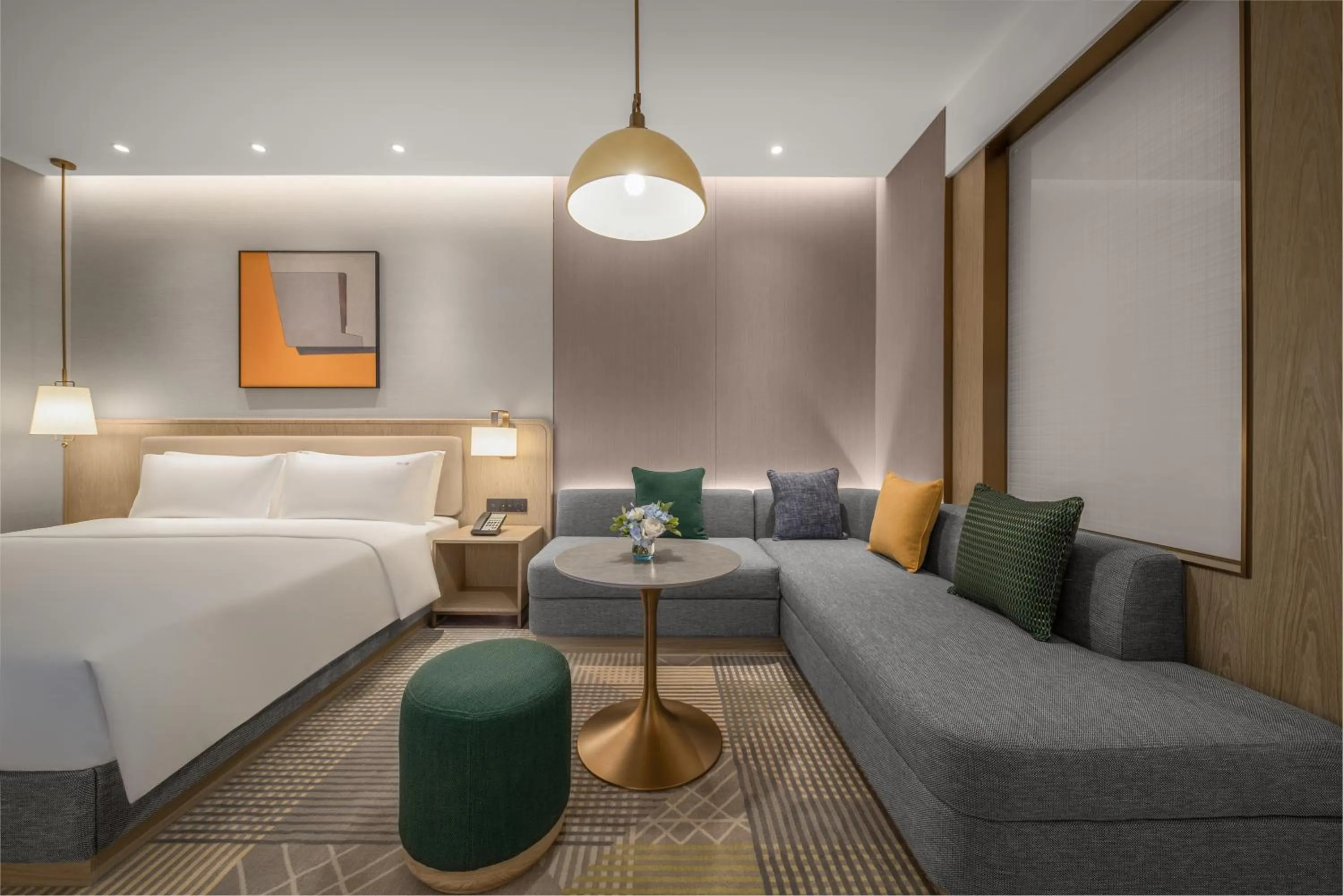 Seating area, Bed in Holiday Inn Fu'an