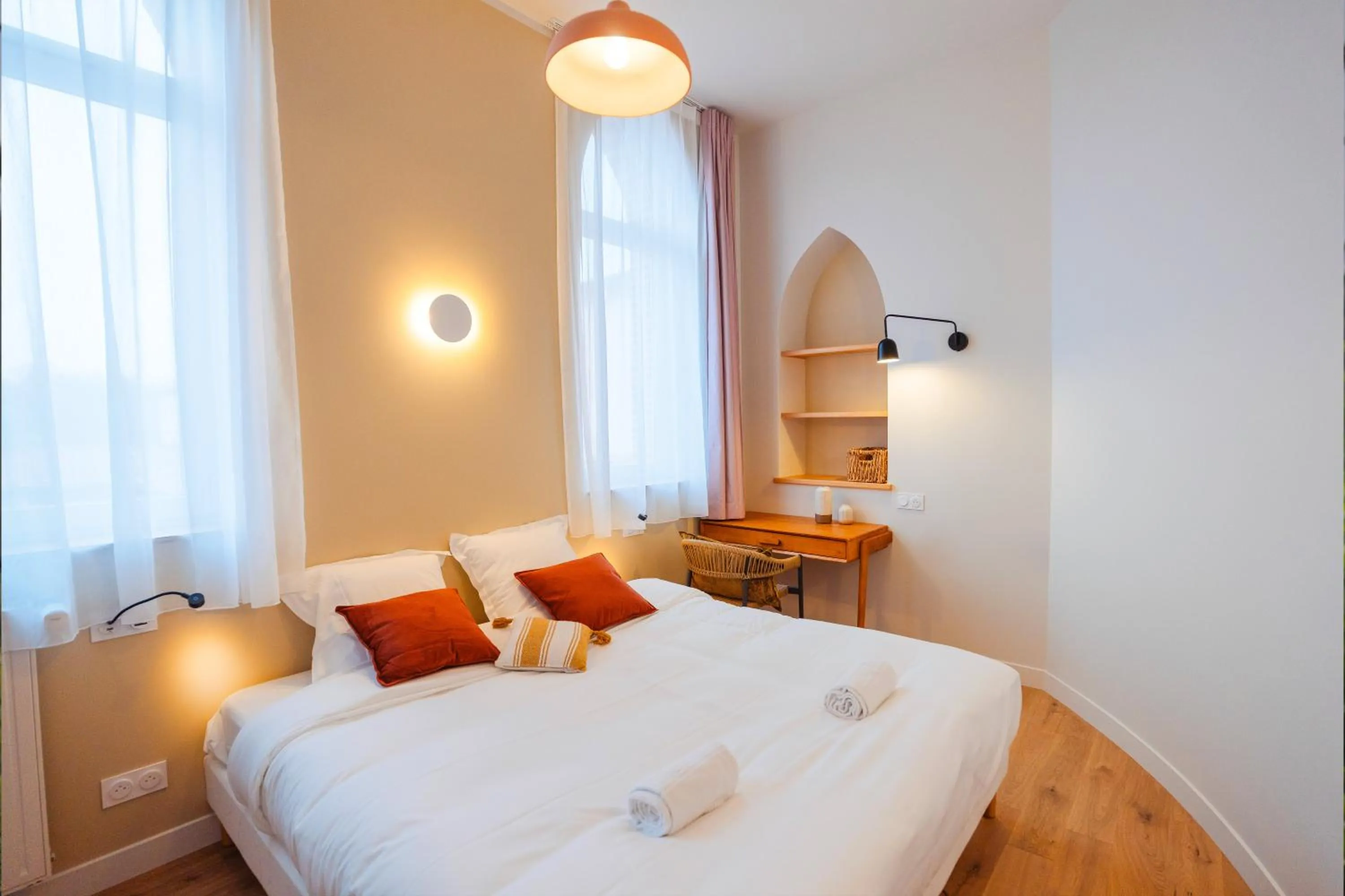 Bedroom, Bed in Hotellerie de l'Abbaye du Désert