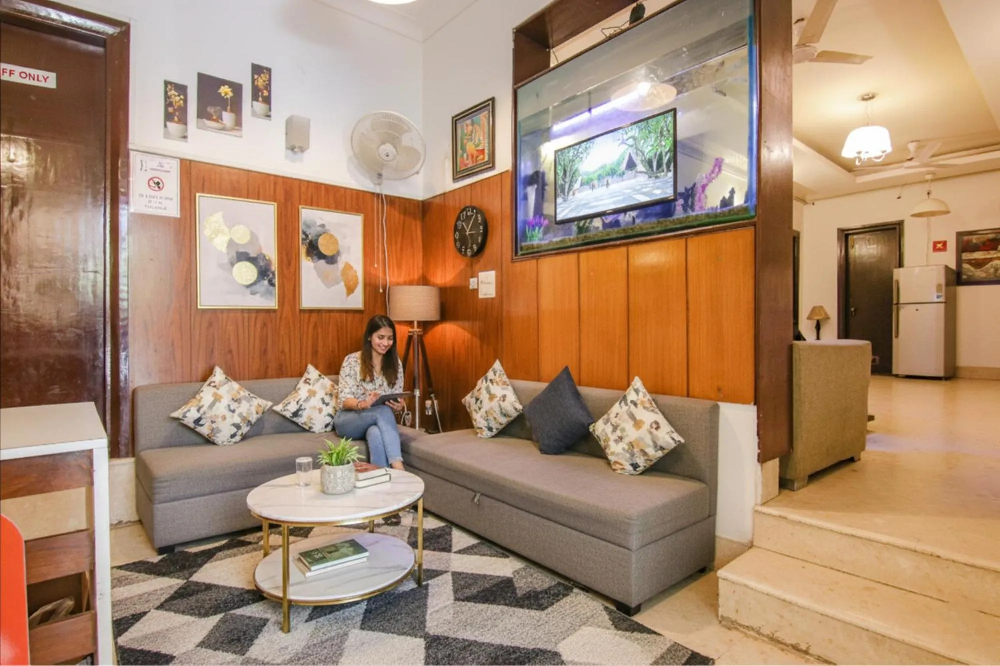 Seating area in FabHotel JDM Residency