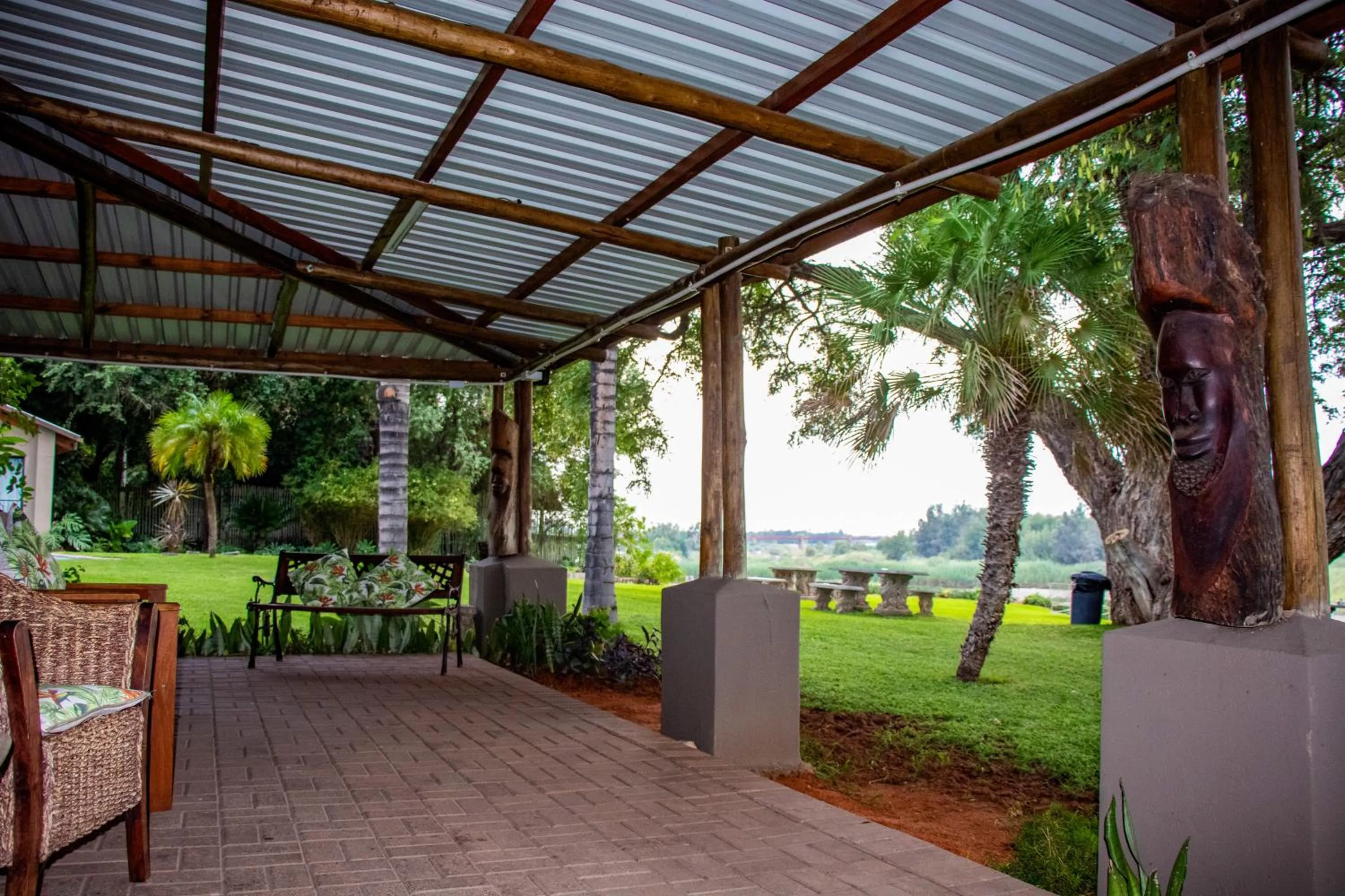 Patio in Riverbank Lodge
