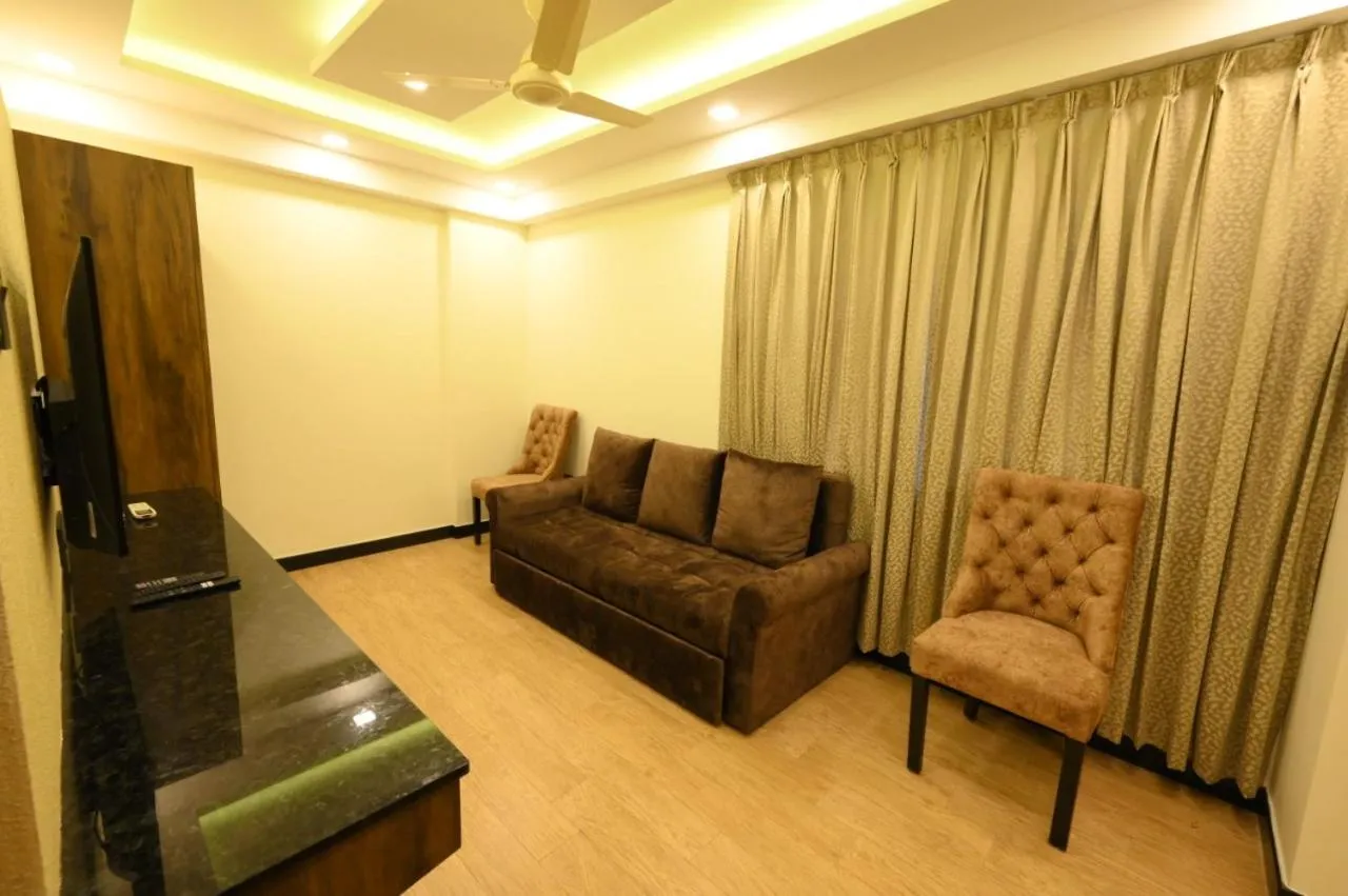 Seating area in Meenakshi Inn