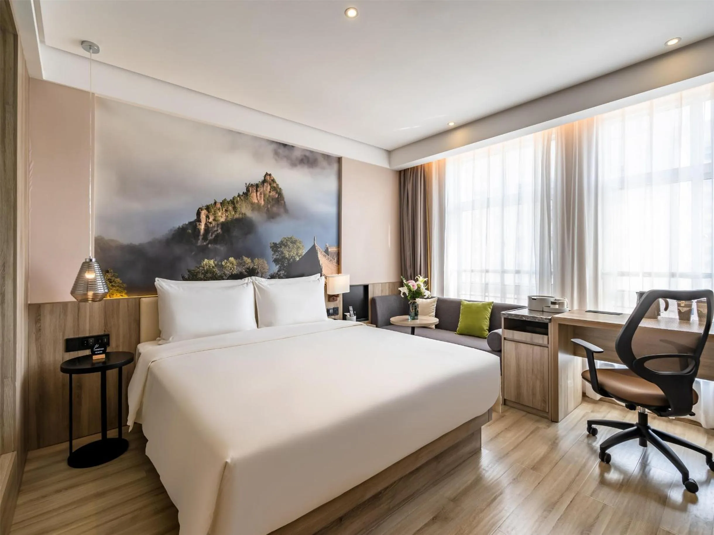 Bed in Atour Hotel Pingliang Greenland Plaza