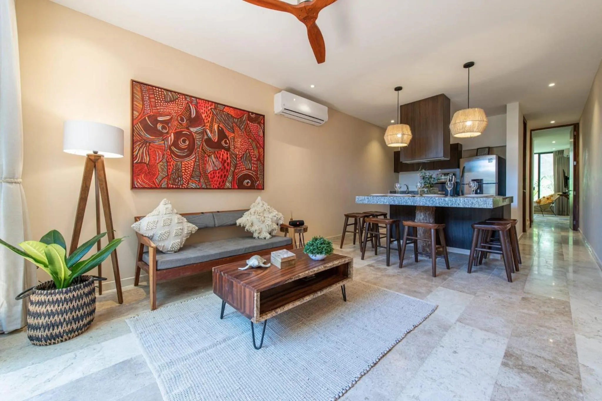 Living room in BIT Tulum Villas