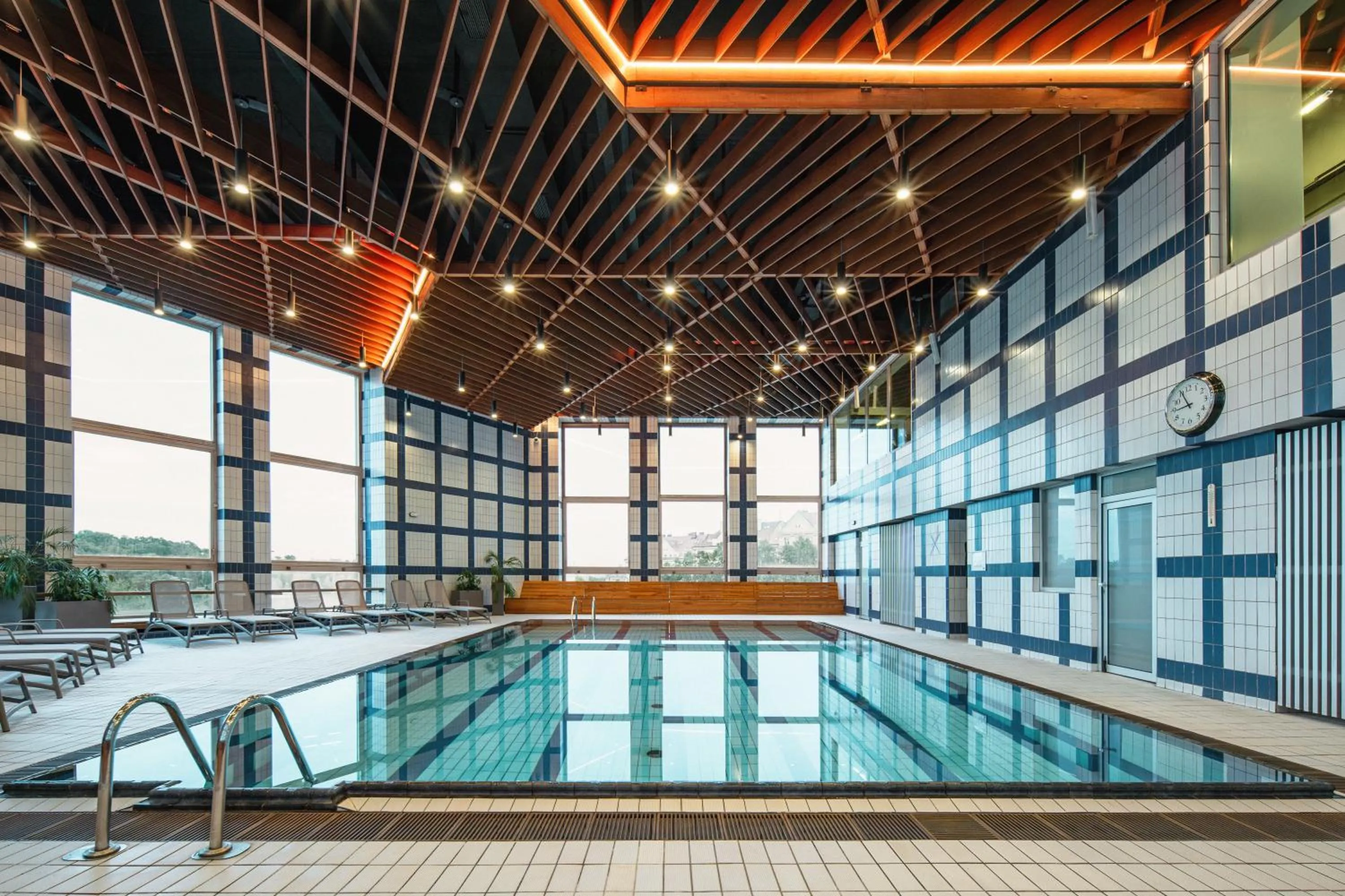 Pool view in OREA Hotel Pyramida Praha