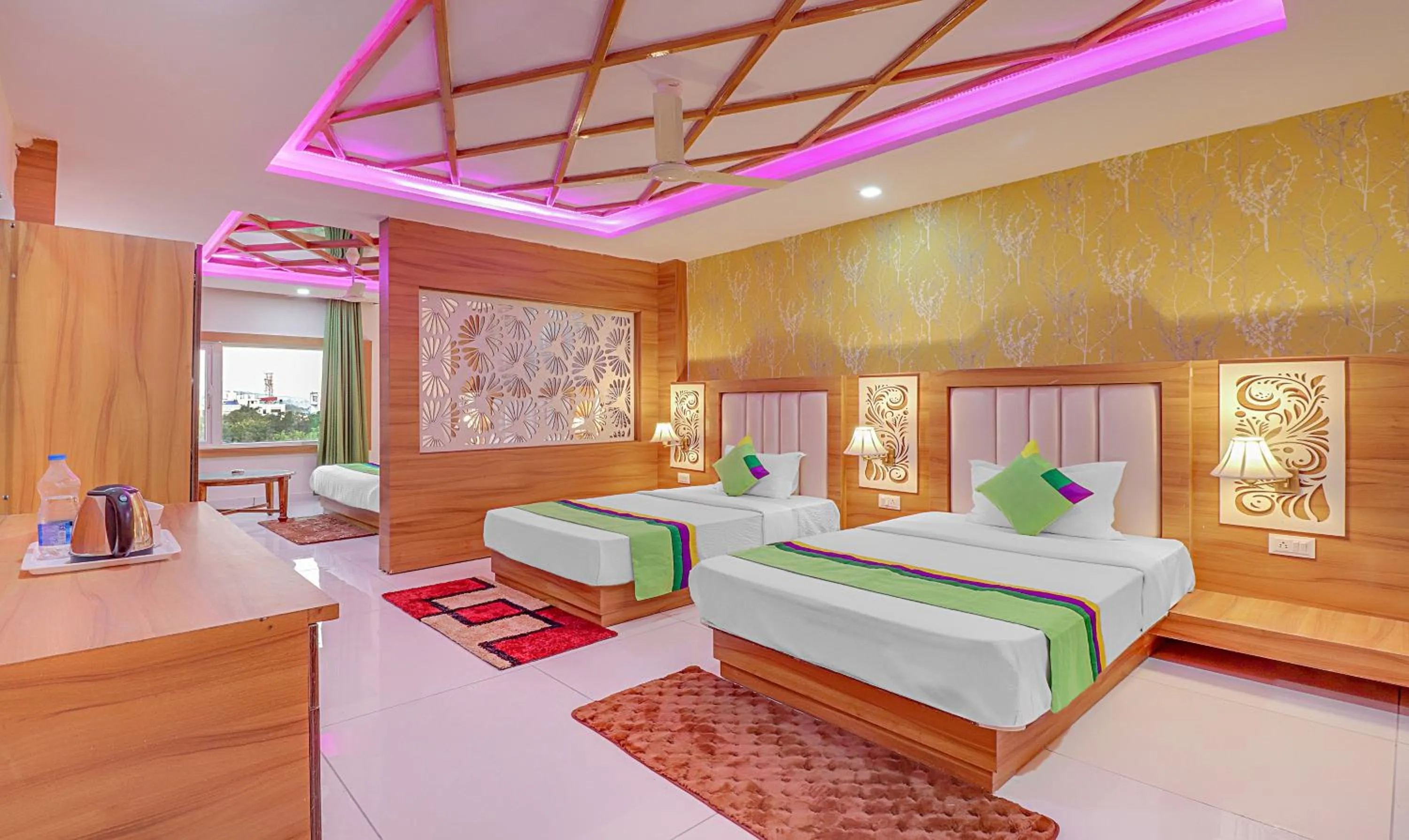 Bedroom, Bed in Treebo Tropical Roots, Bhupatwala Haridwar