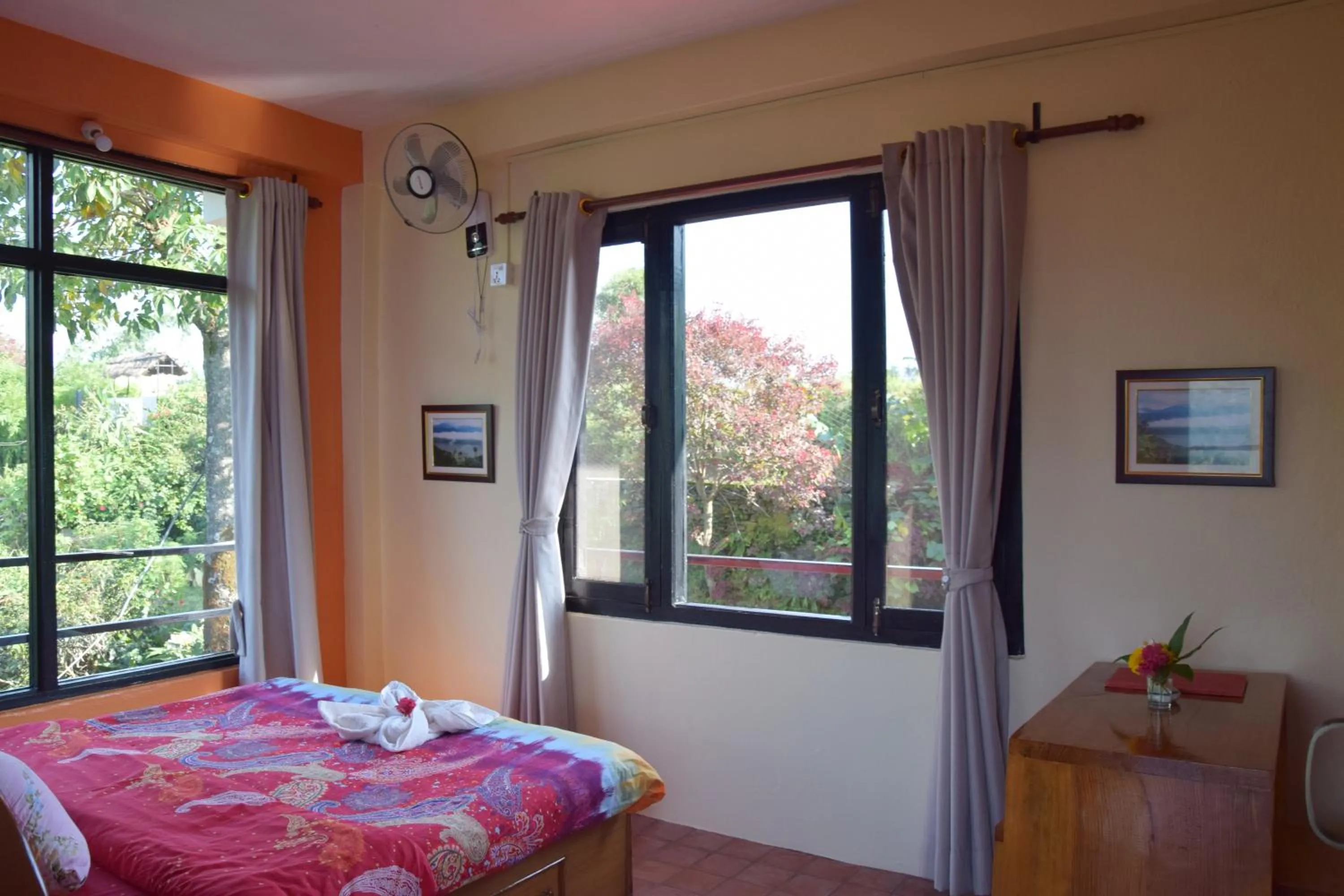 View (from property/room), Bed in Siddhartha Garden Ayurveda