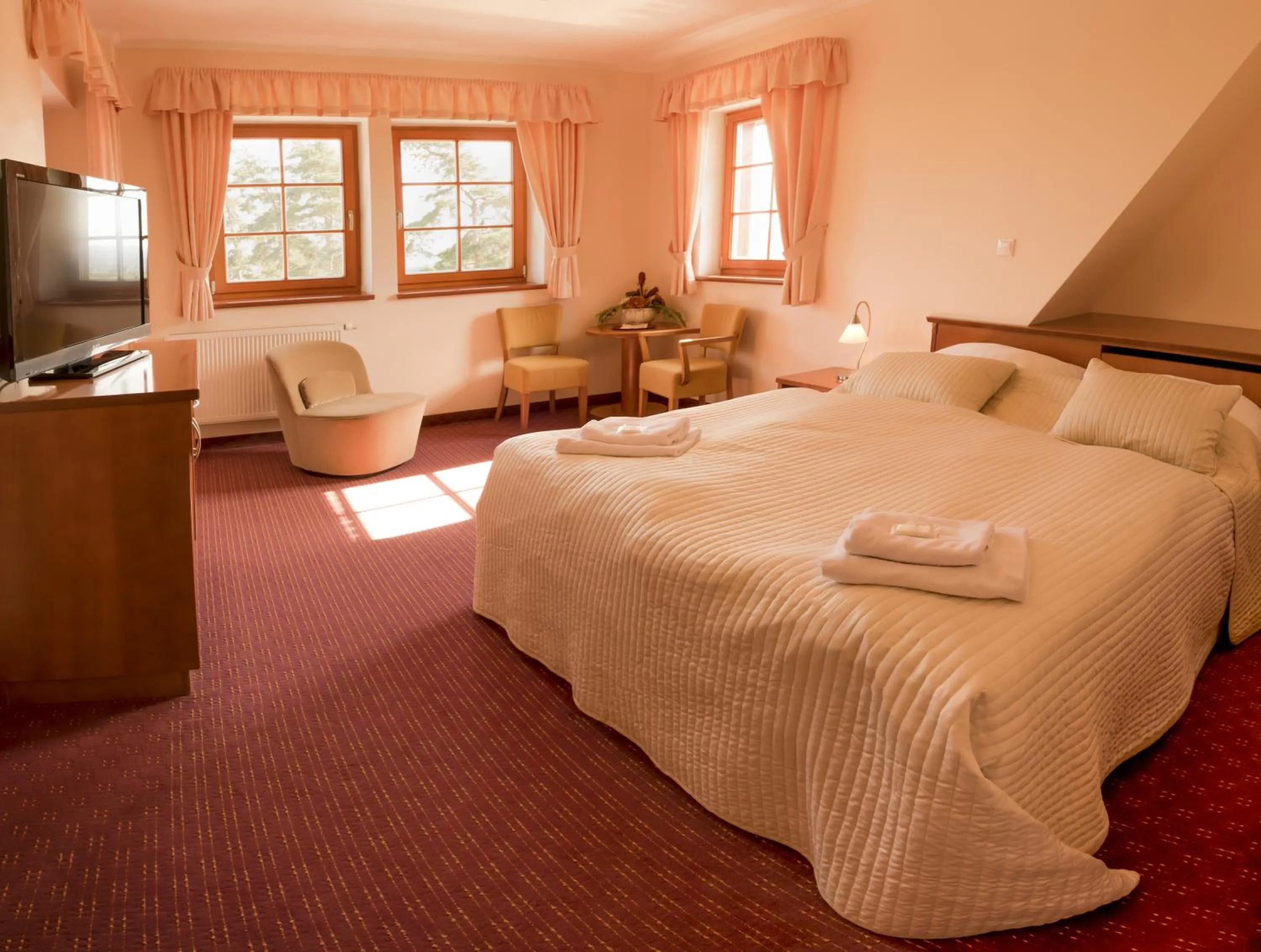 Bedroom, Bed in Hotel VÍTKOVA HORA