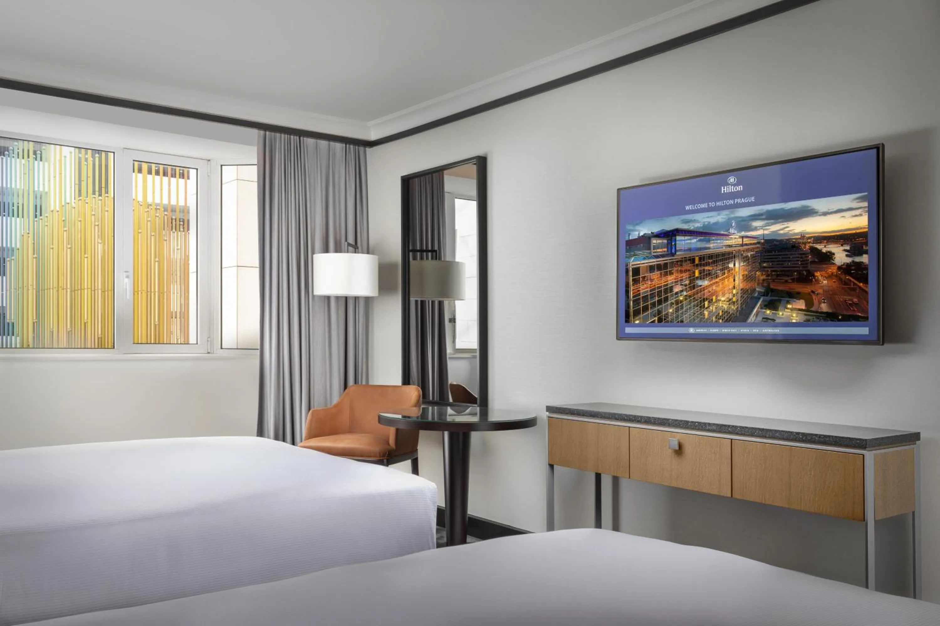 Bed in Hilton Prague Atrium