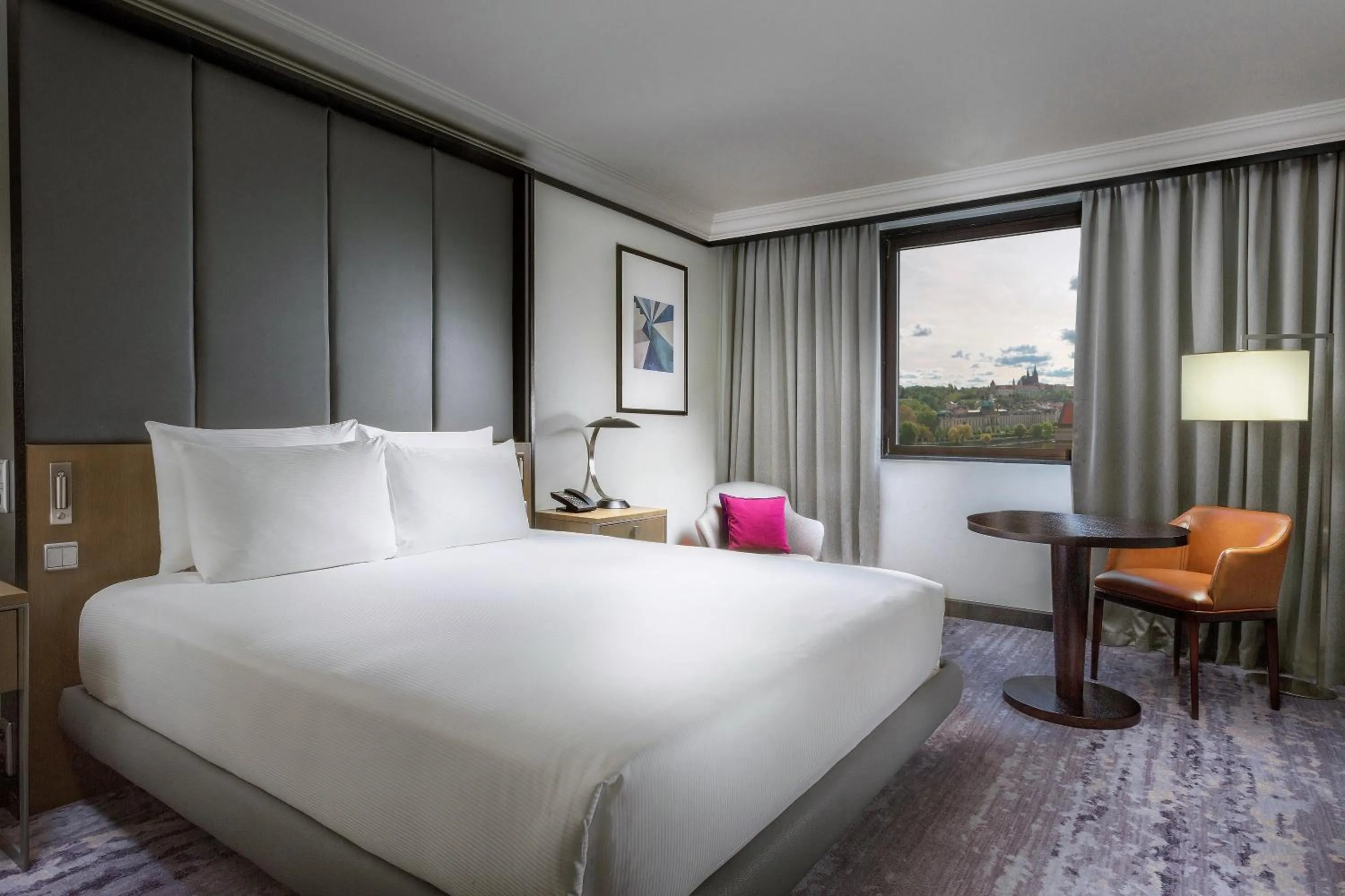 Bed in Hilton Prague Hotel