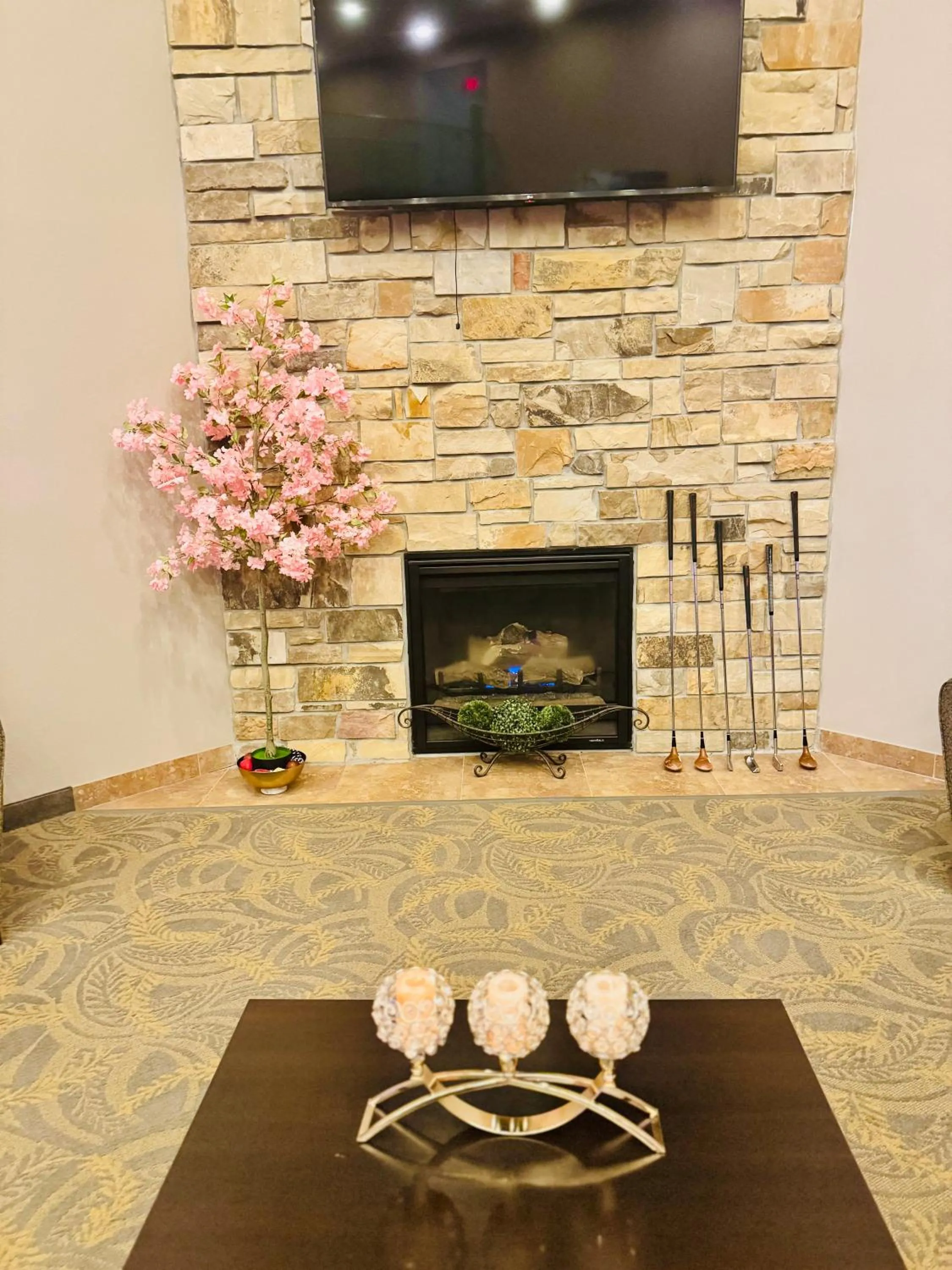 fireplace in Qube Hotel - Polk City