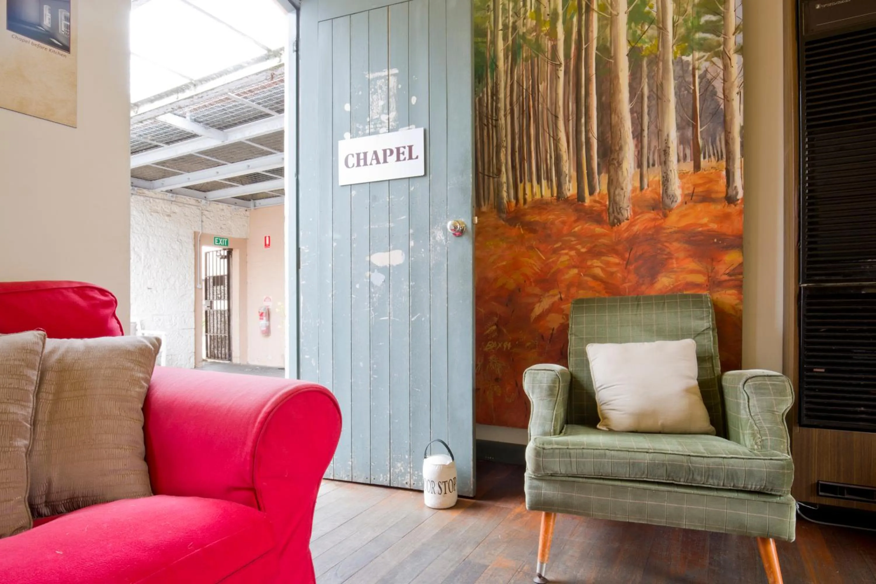 Communal lounge/ TV room in The Old Mount Gambier Gaol