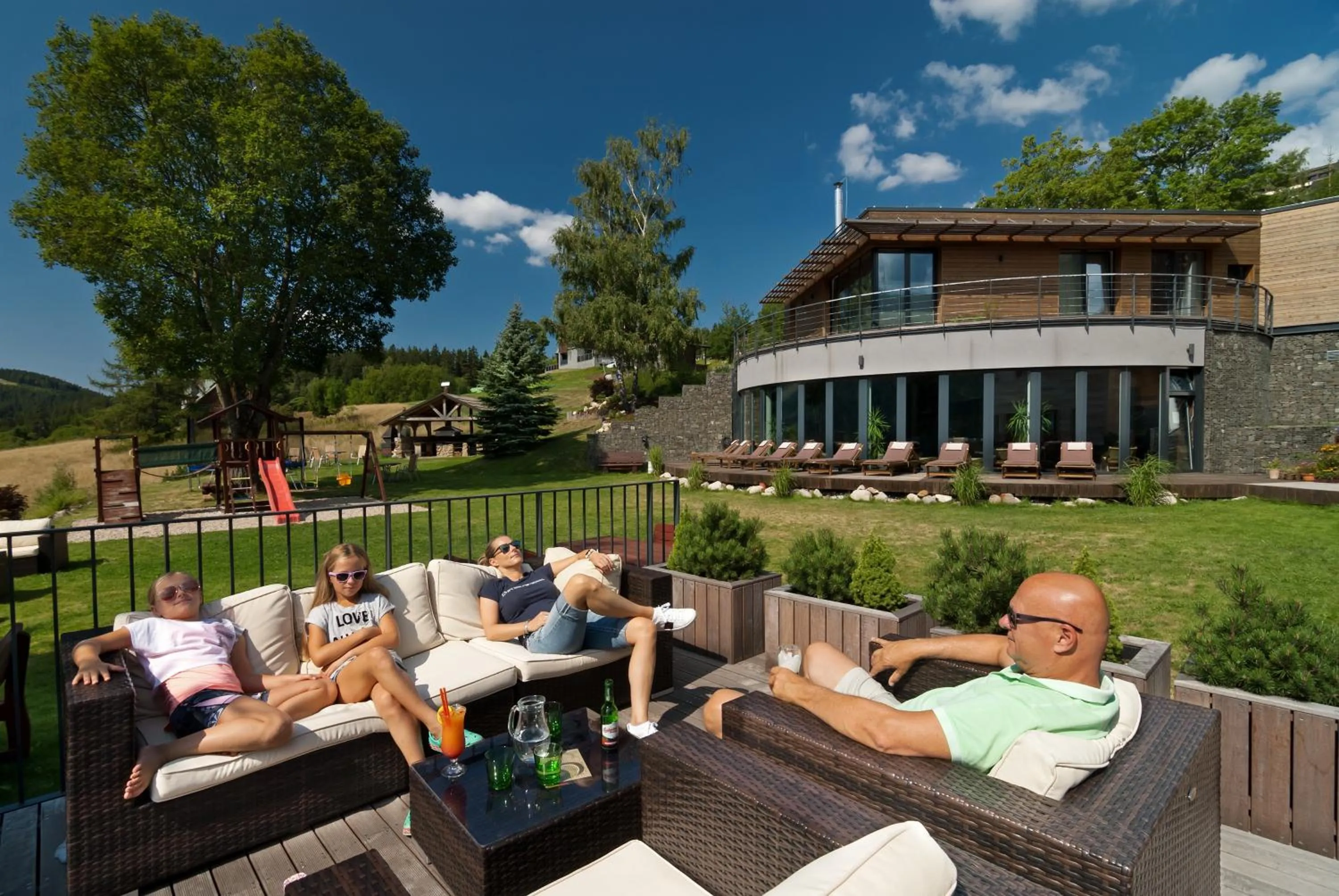 Patio in Hotel Olympie