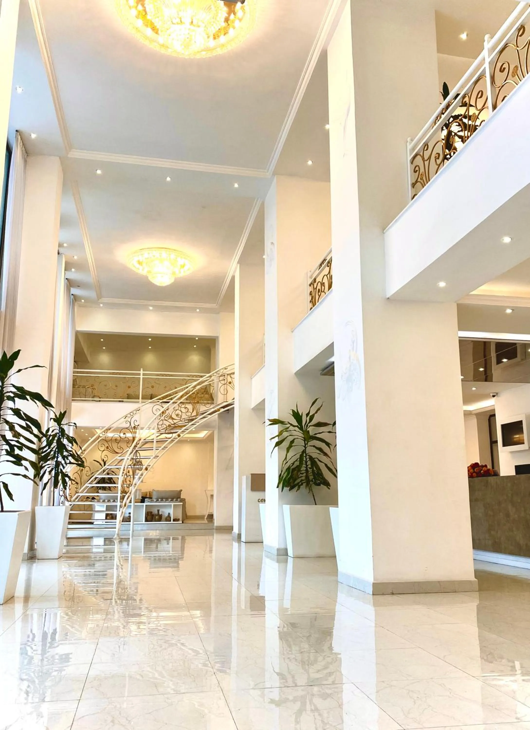 Lobby or reception in De Leopol Hotel