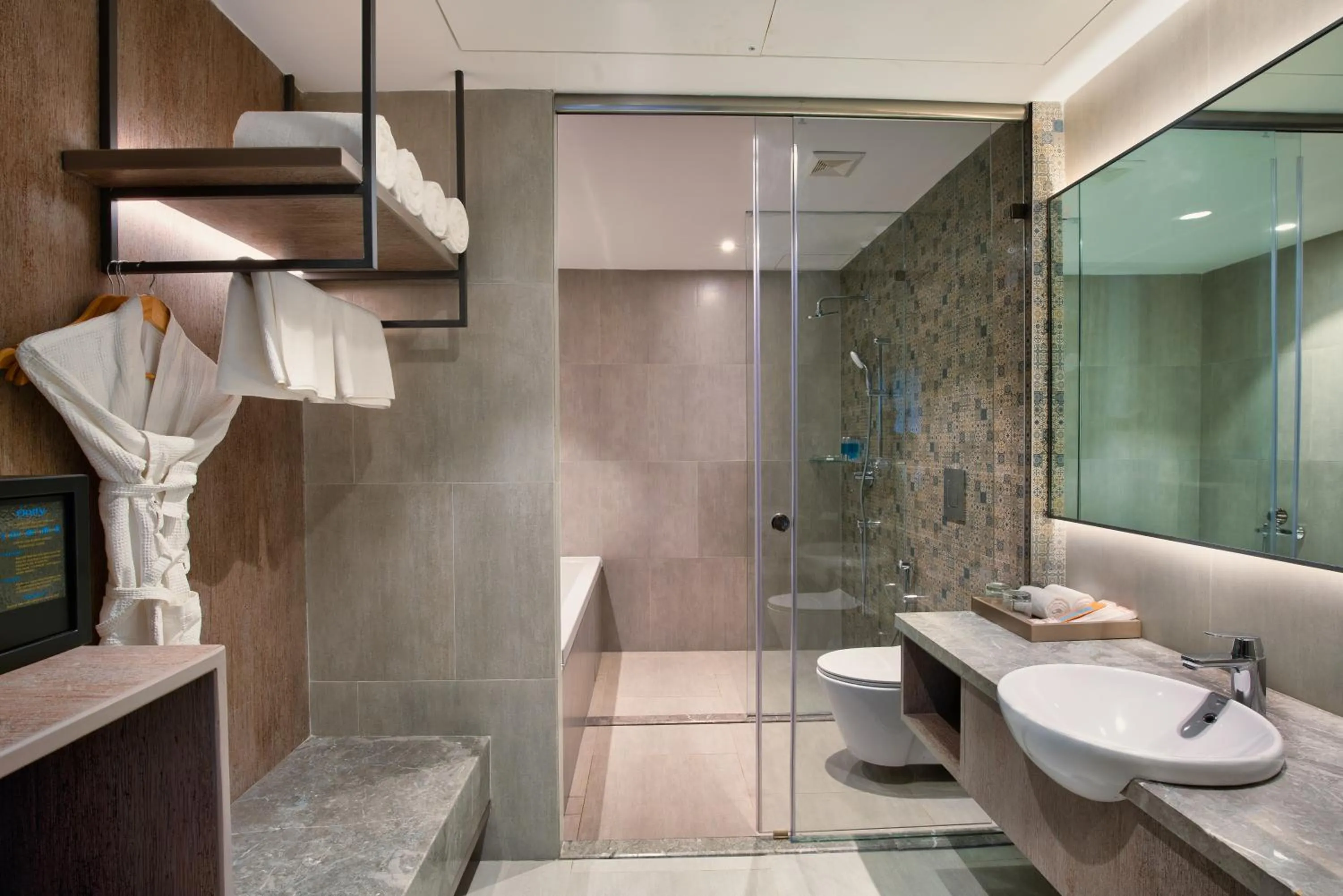 Bathroom in Amoravida By 7 Apple Resorts, Goa