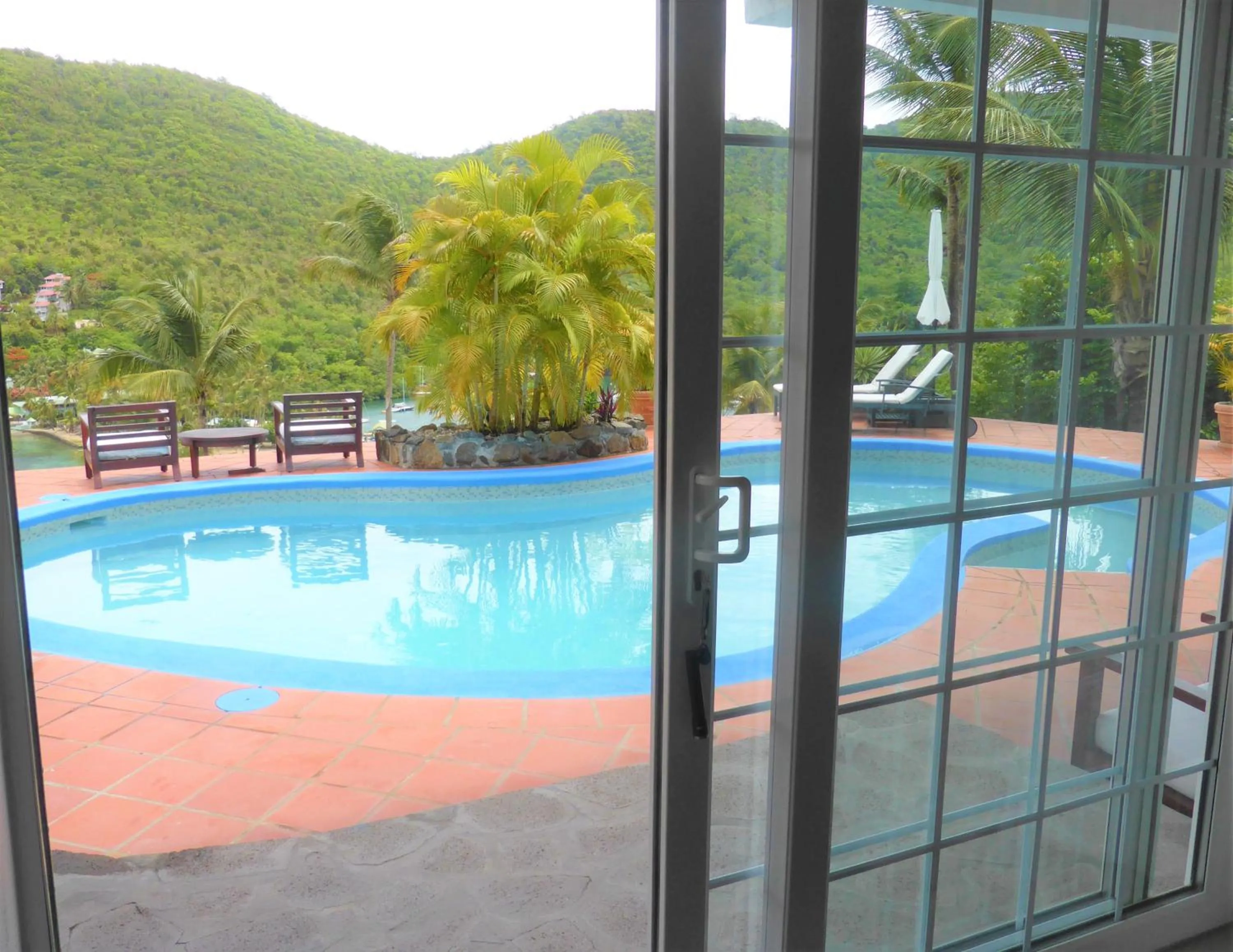 Pool view in Marigot Palms Luxury Caribbean Apartment Suites