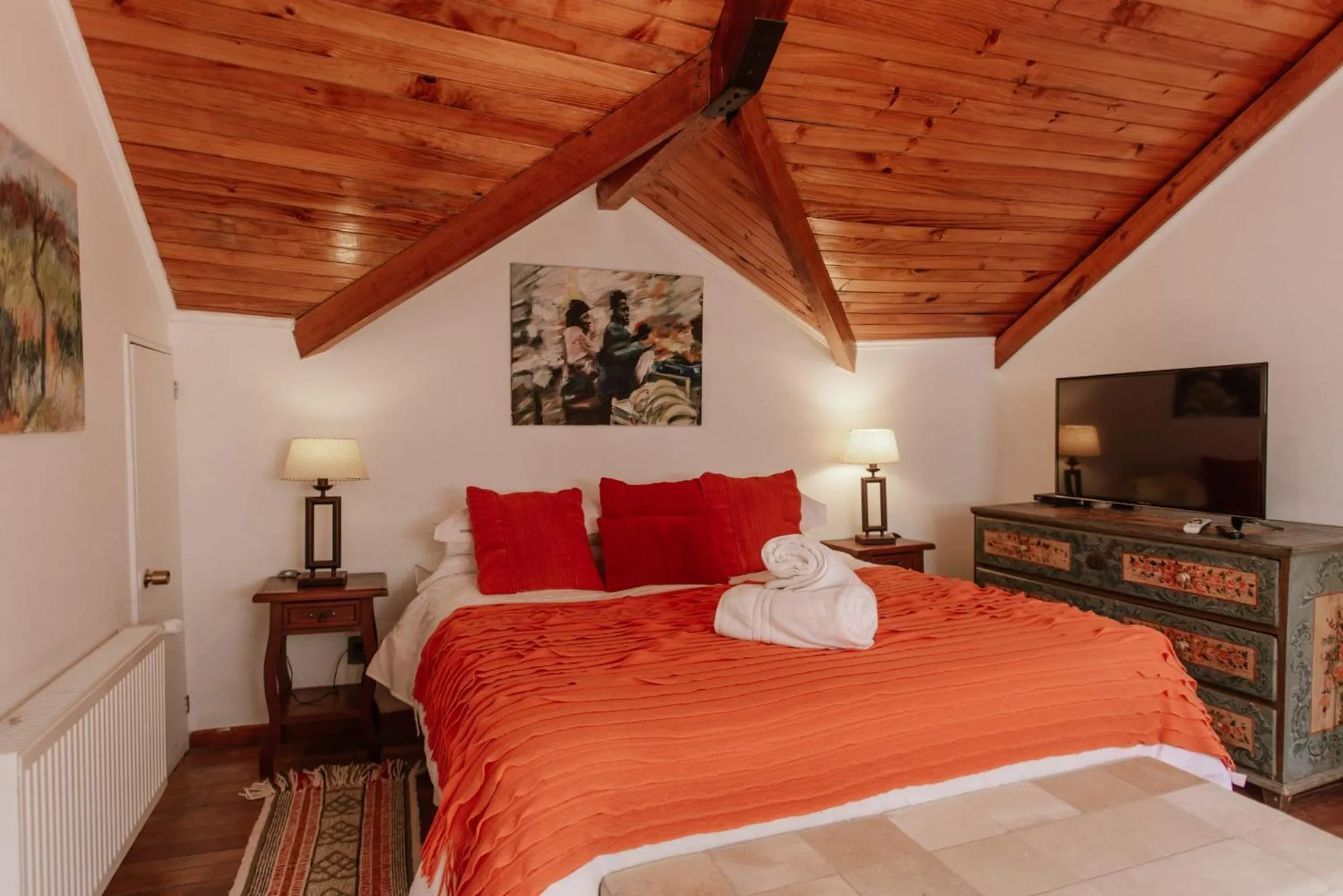 Bed in Hotel Posada del Río - Parque Metreñehue