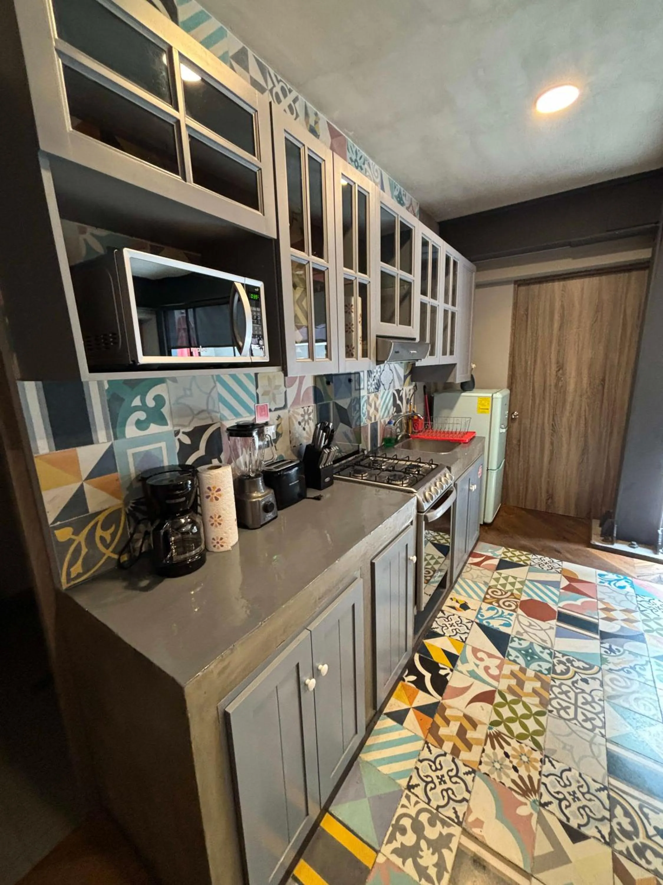 Kitchen/Kitchenette in TERRAZA a una cuadra del Angel, King size Bed