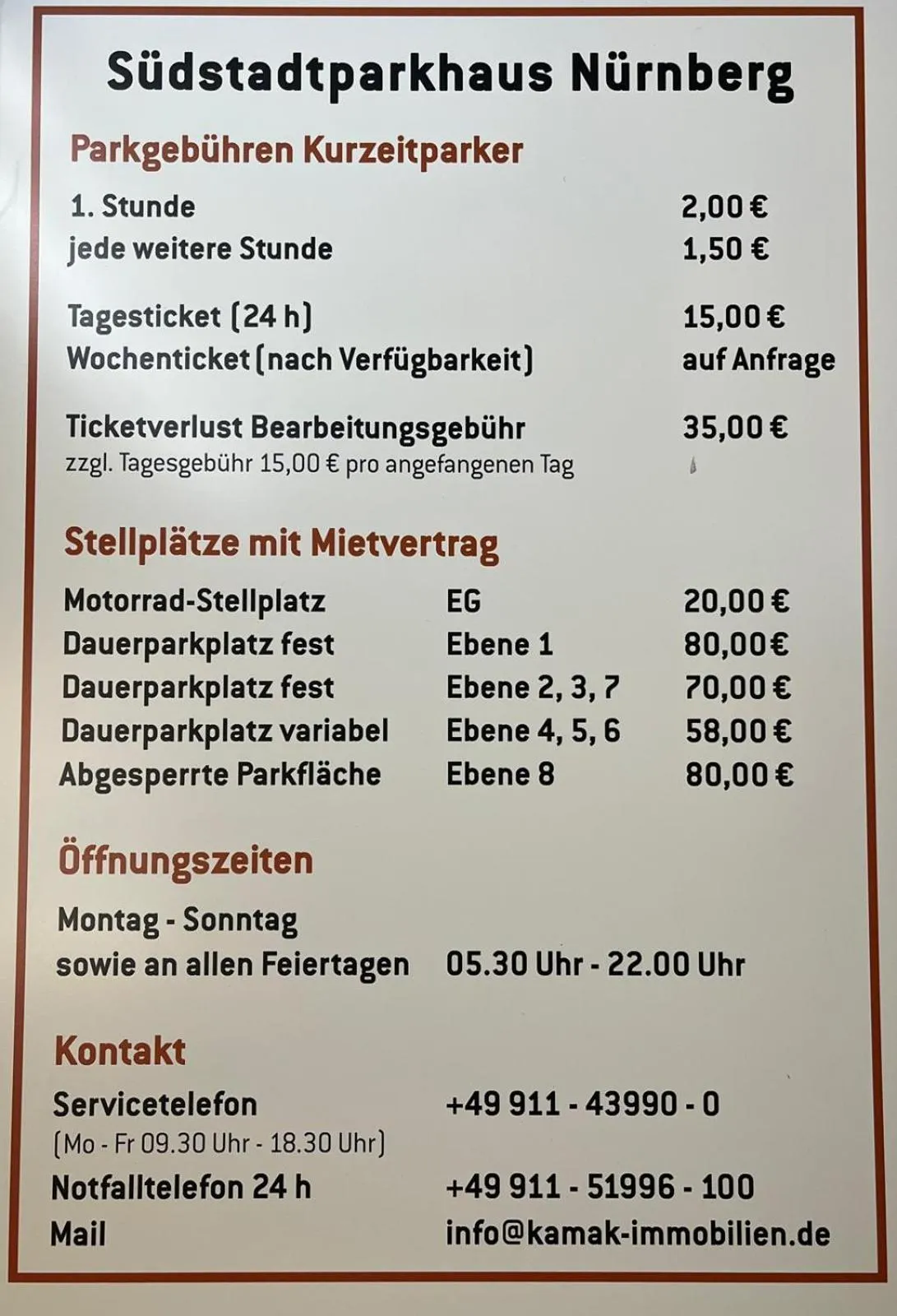 Parking in Hotel Central City Hbf Nürnberg Garni