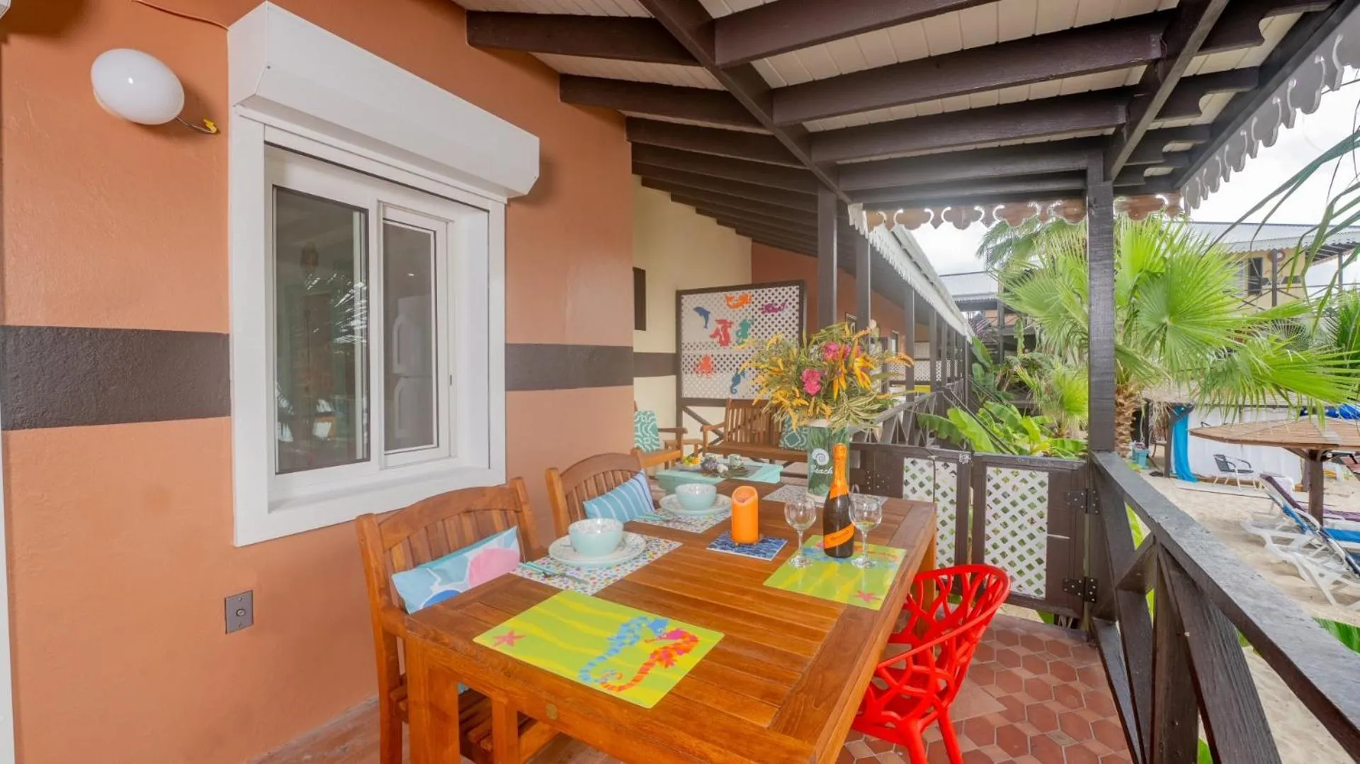 Patio in Mary's Boon Beach Resort & Spa