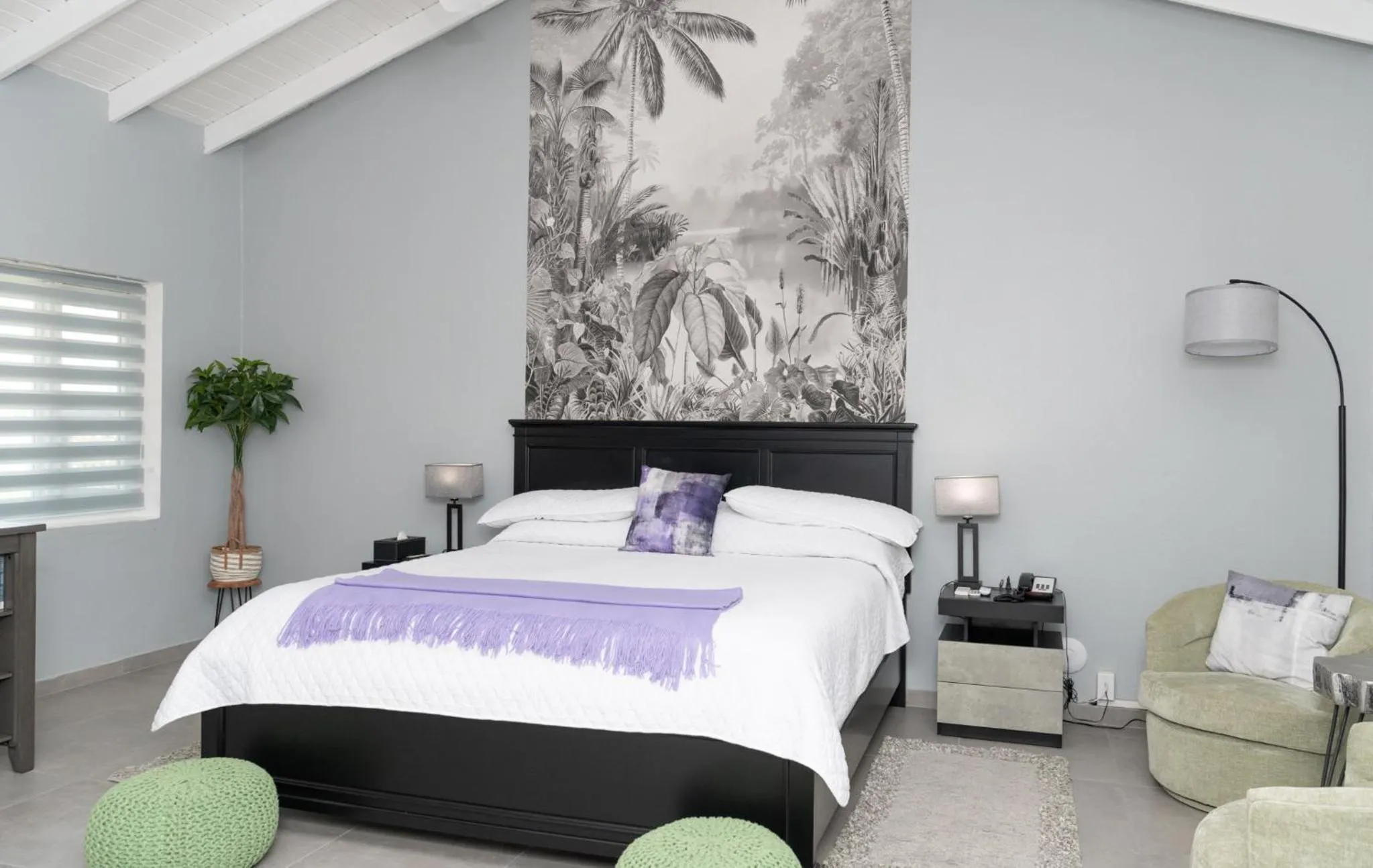 Bed in Mary's Boon Beach Resort & Spa