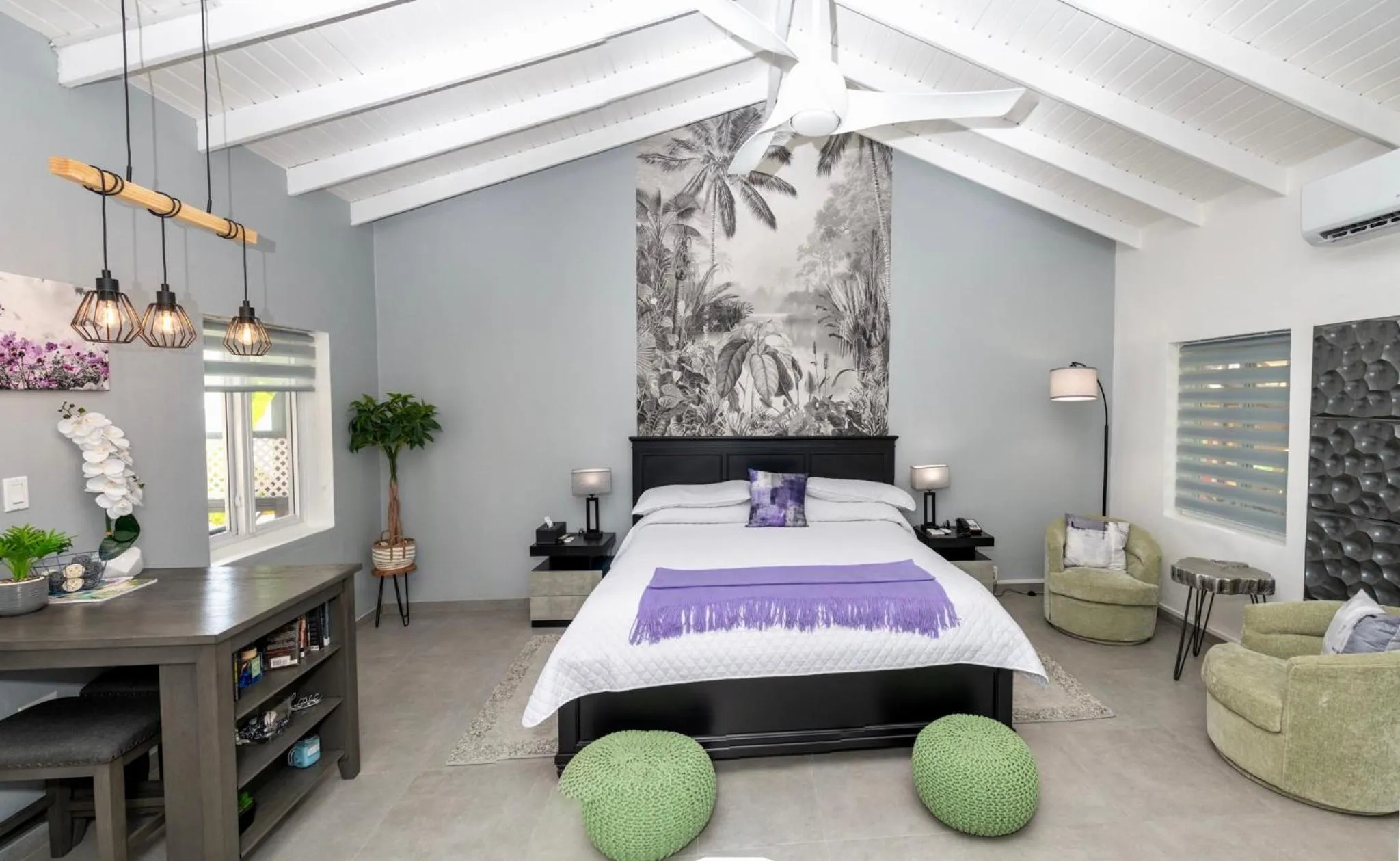 Bed in Mary's Boon Beach Resort & Spa