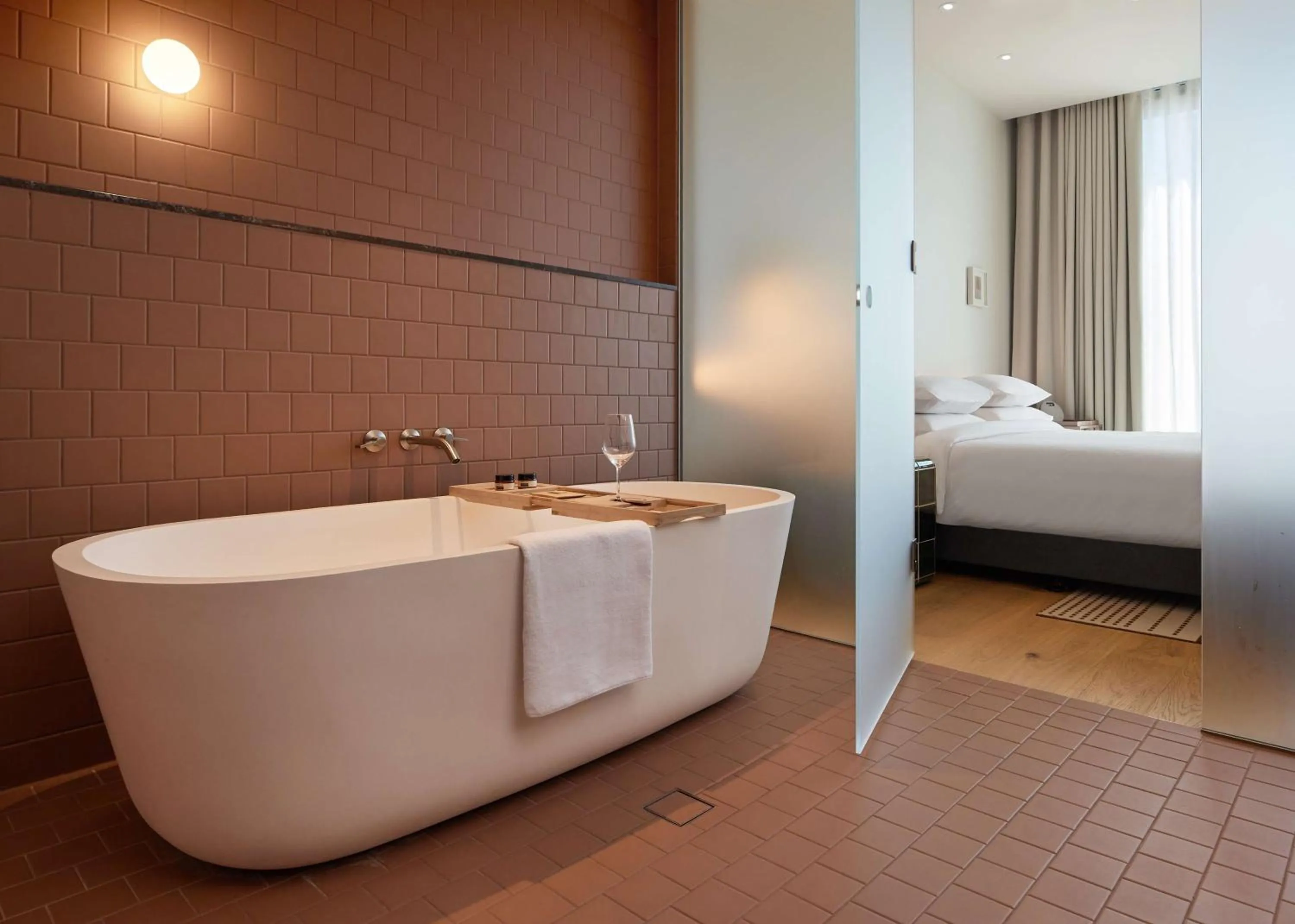 Bathroom, Bed in Hyatt Centric Melbourne