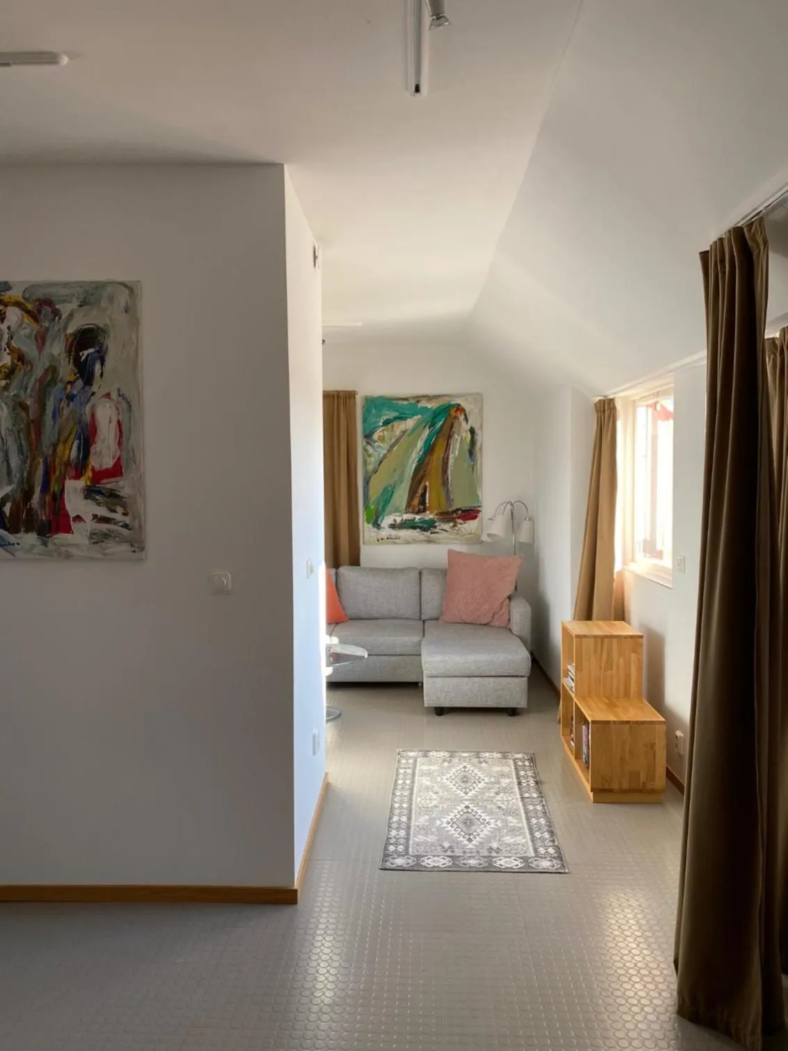 Living room, Bed in Sköna Hönor Apartments